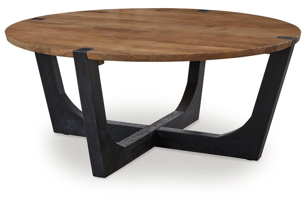 Hanneforth Brown/Black Coffee Table and 2 End Tables - Image 5