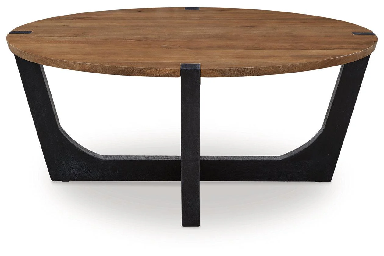 Hanneforth Brown/Black Coffee Table and 2 End Tables - Image 6