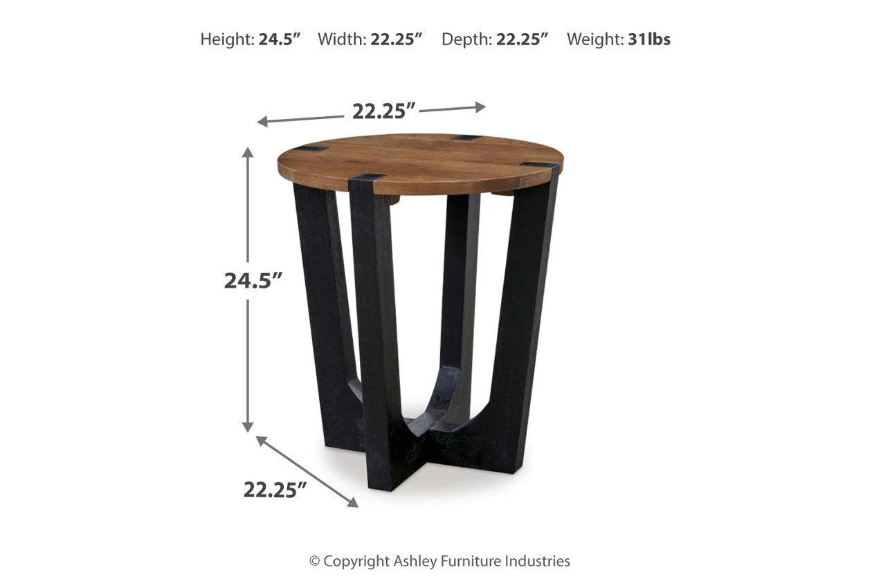 Hanneforth Brown/Black Coffee Table and 2 End Tables - Image 8
