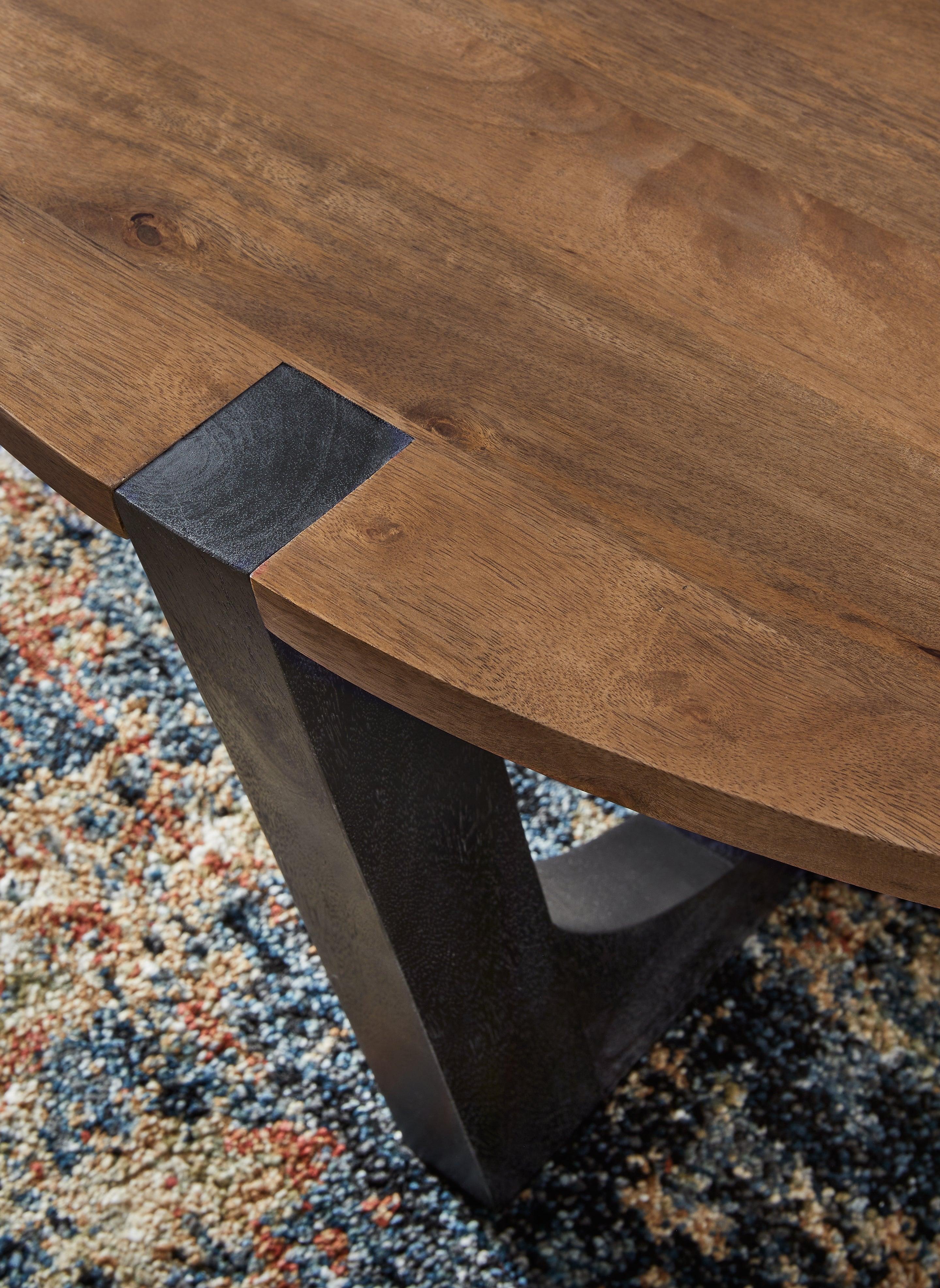 Hanneforth Brown/Black Coffee Table - Image 4
