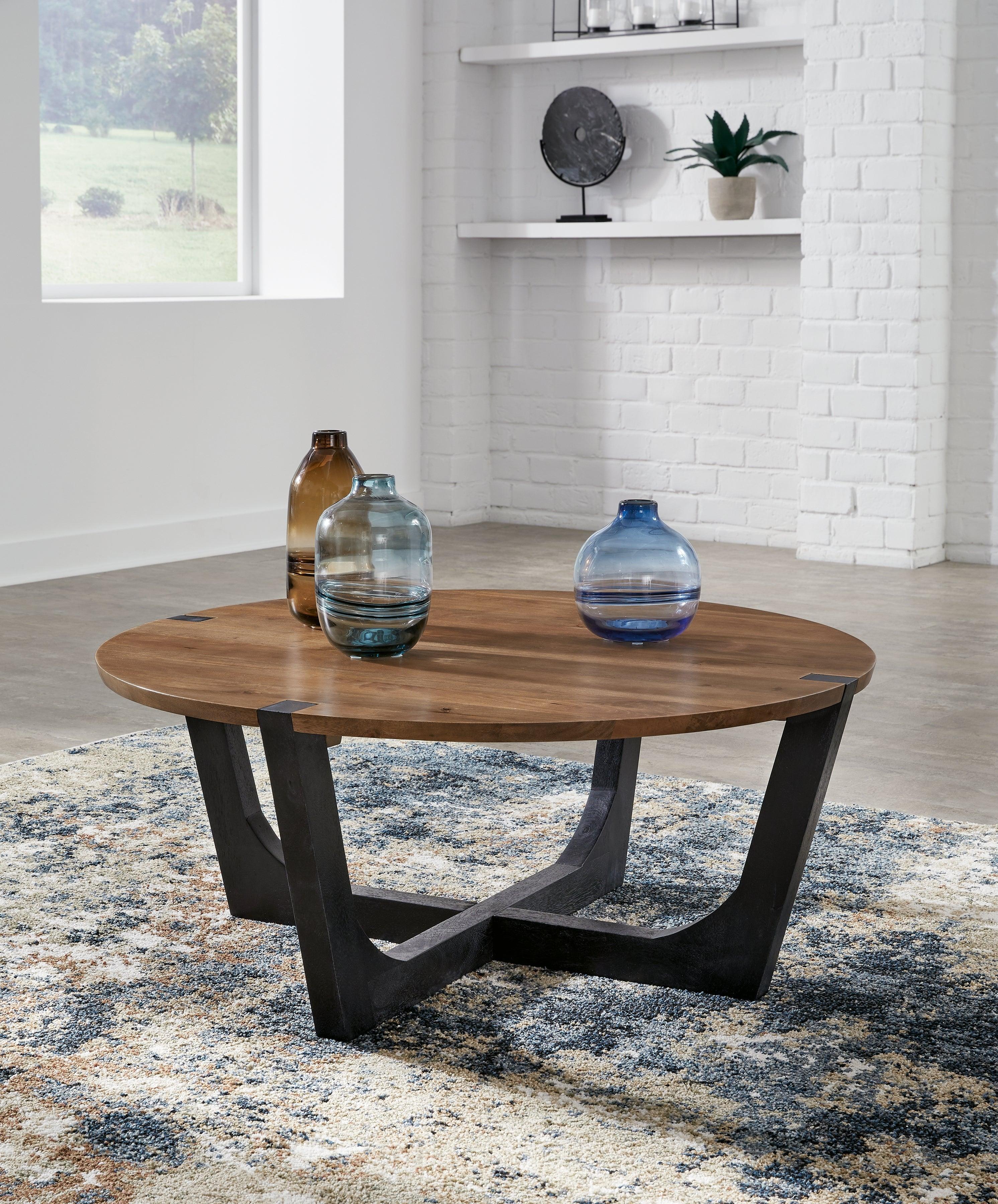 Hanneforth Brown/Black Coffee Table - Image 7