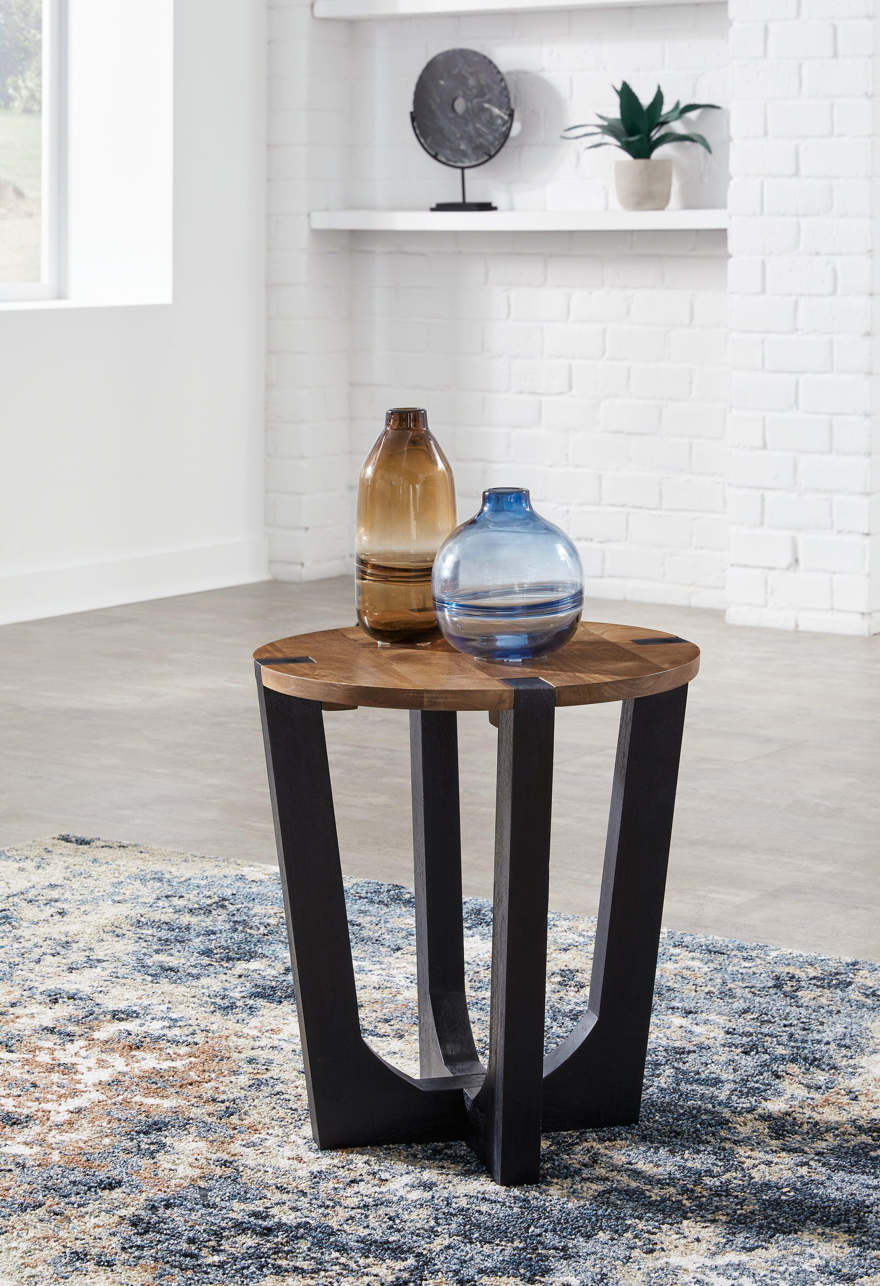 Hanneforth Brown/Black End Table - Image 7