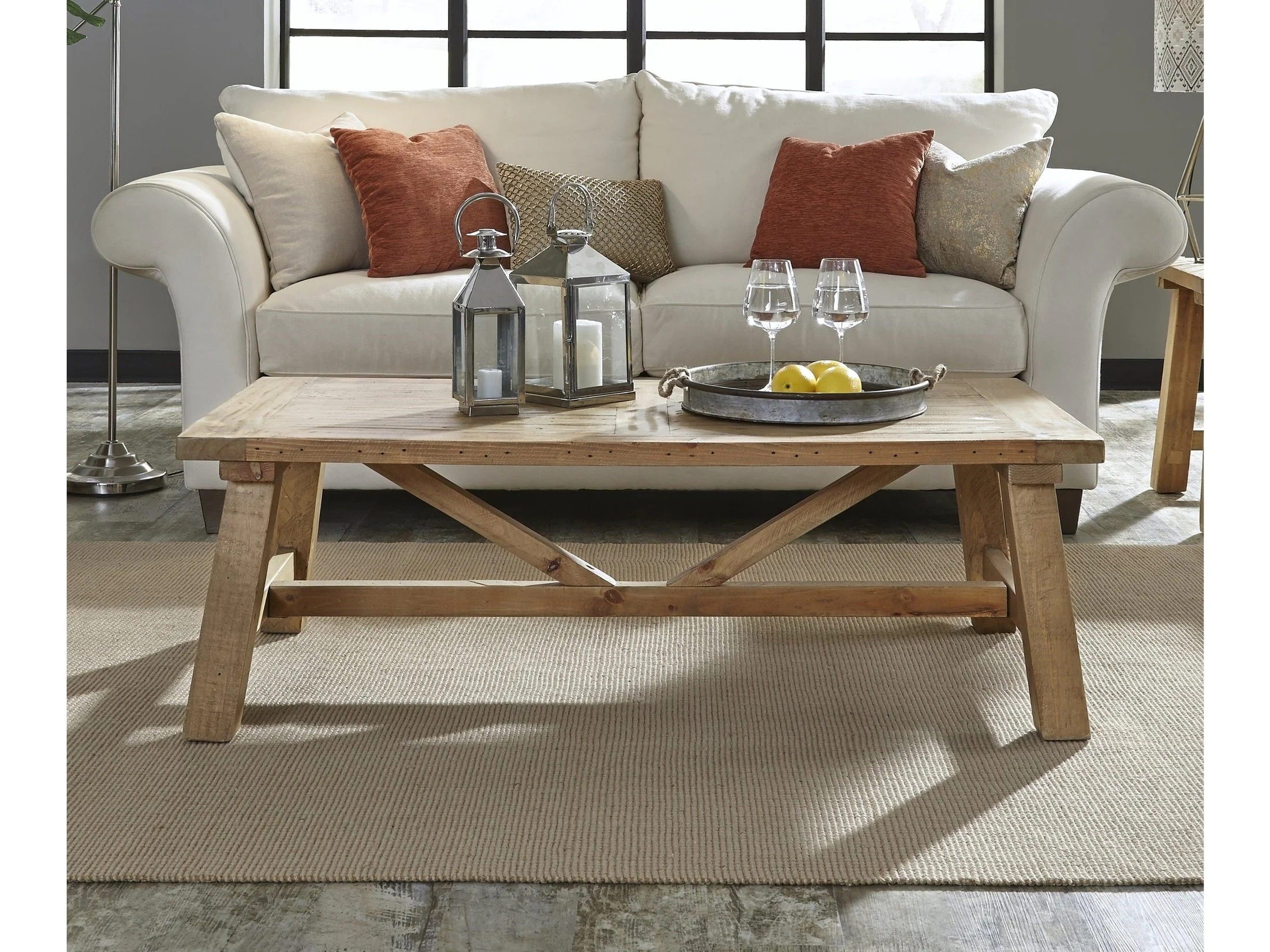 Harby Reclaimed Wood Rectangular Coffee Table in Rustic Tawny