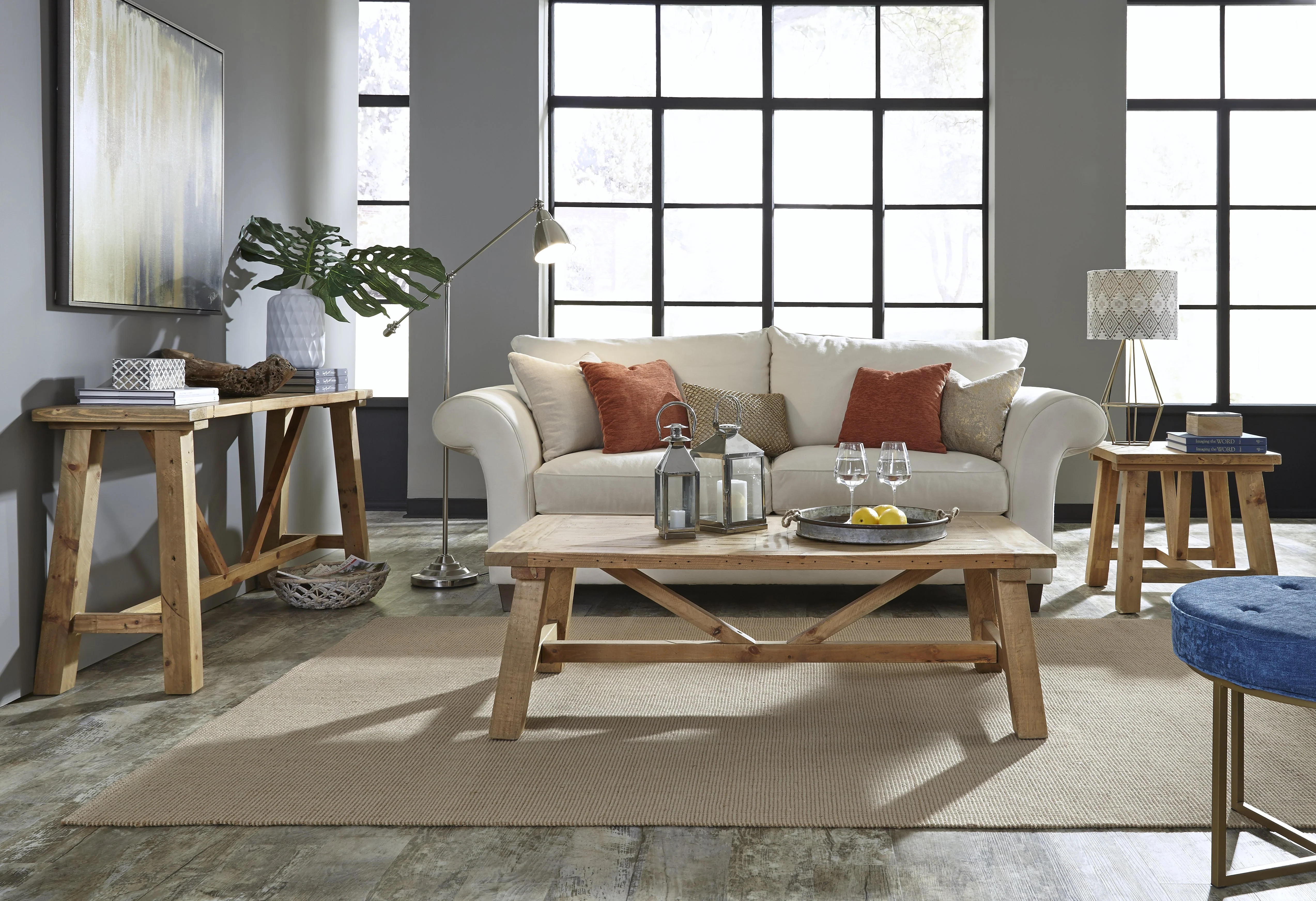Harby Reclaimed Wood Square Side Table in Rustic Tawny - Image 2