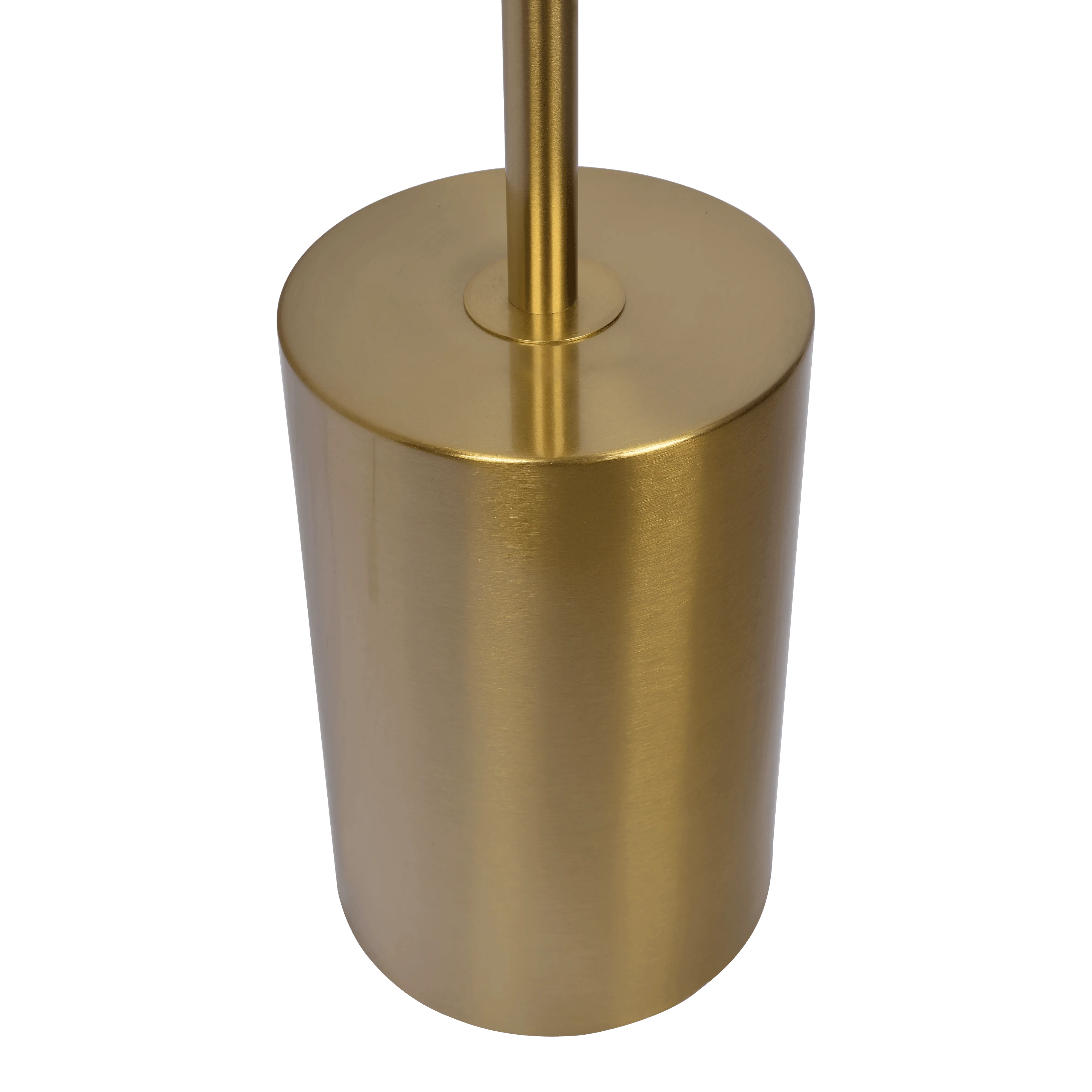 Harmony Brassed Gold Floor Lamp with Rotary Switch Triple Spots Metal Block Base - Image 5