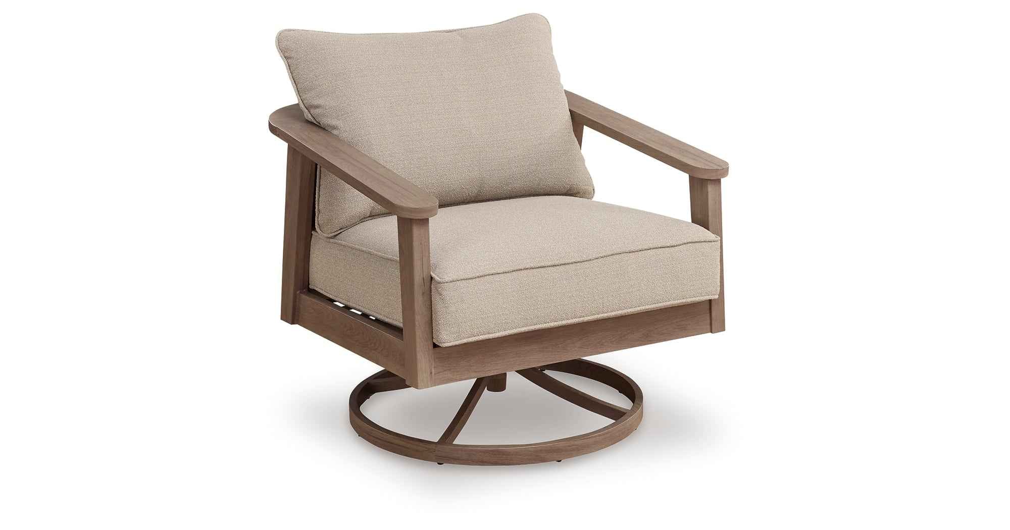 Harmony Headlands Natural/Gray Outdoor Swivel Lounge with Cushion - Image 7