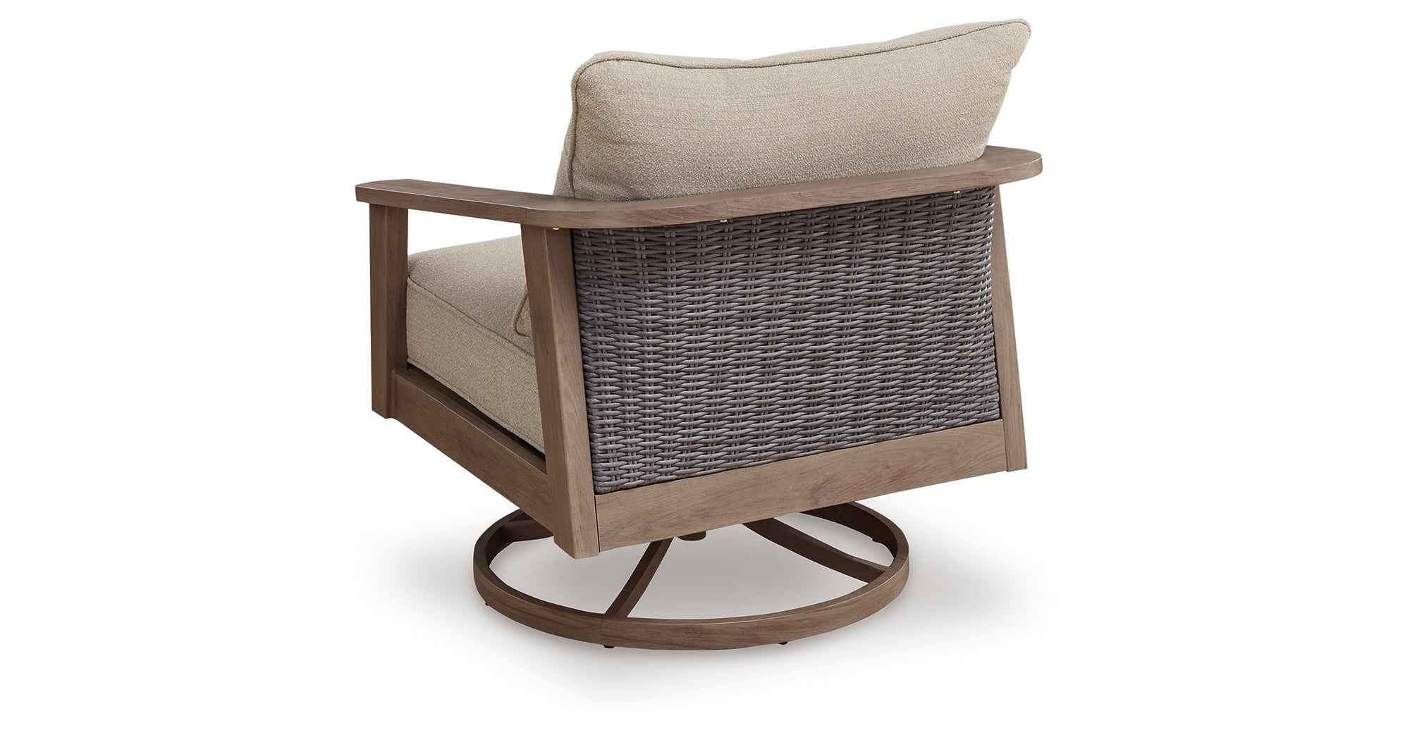 Harmony Headlands Natural/Gray Outdoor Swivel Lounge with Cushion - Image 8