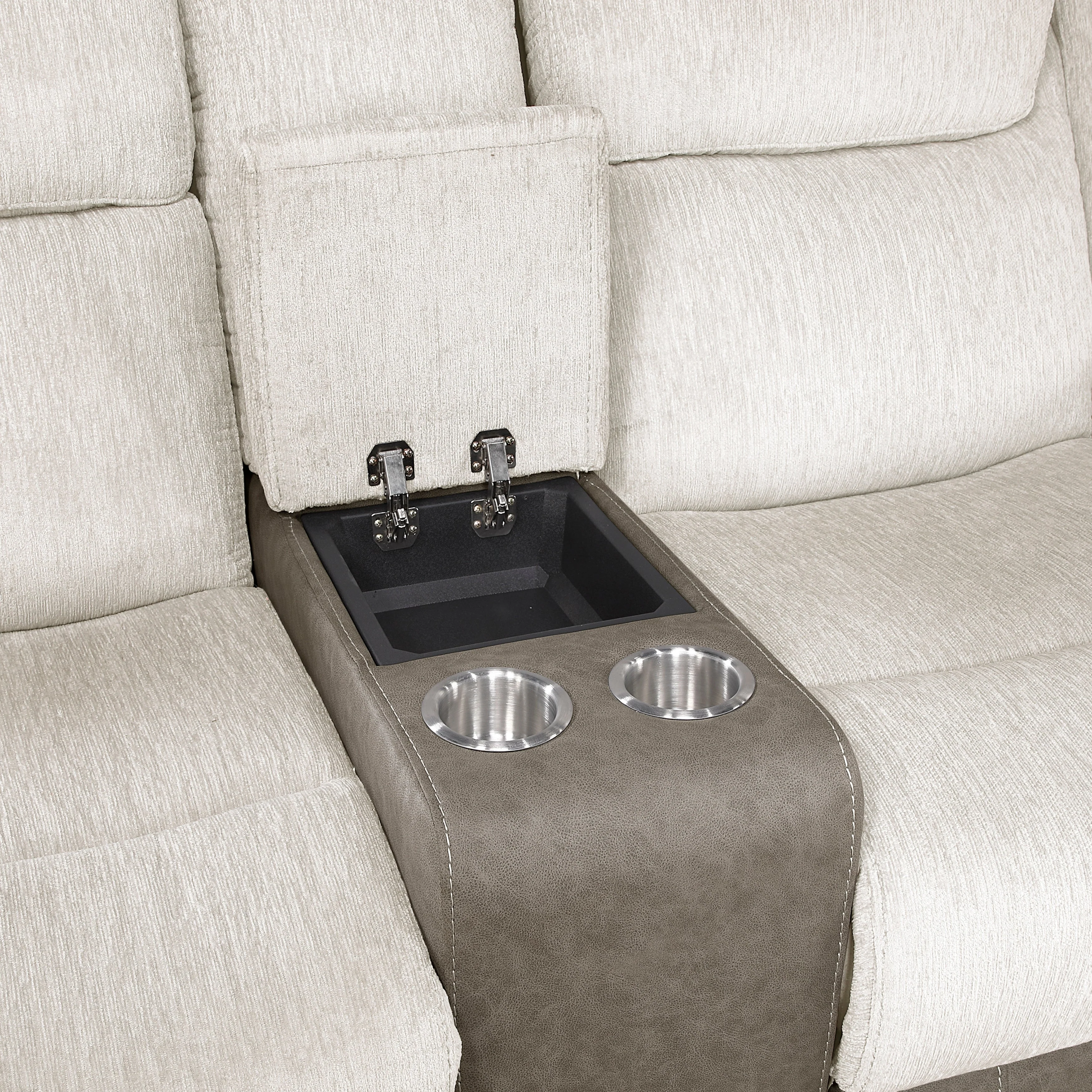 Harriette Beige/Brown Double Reclining Living Room Set - Image 11