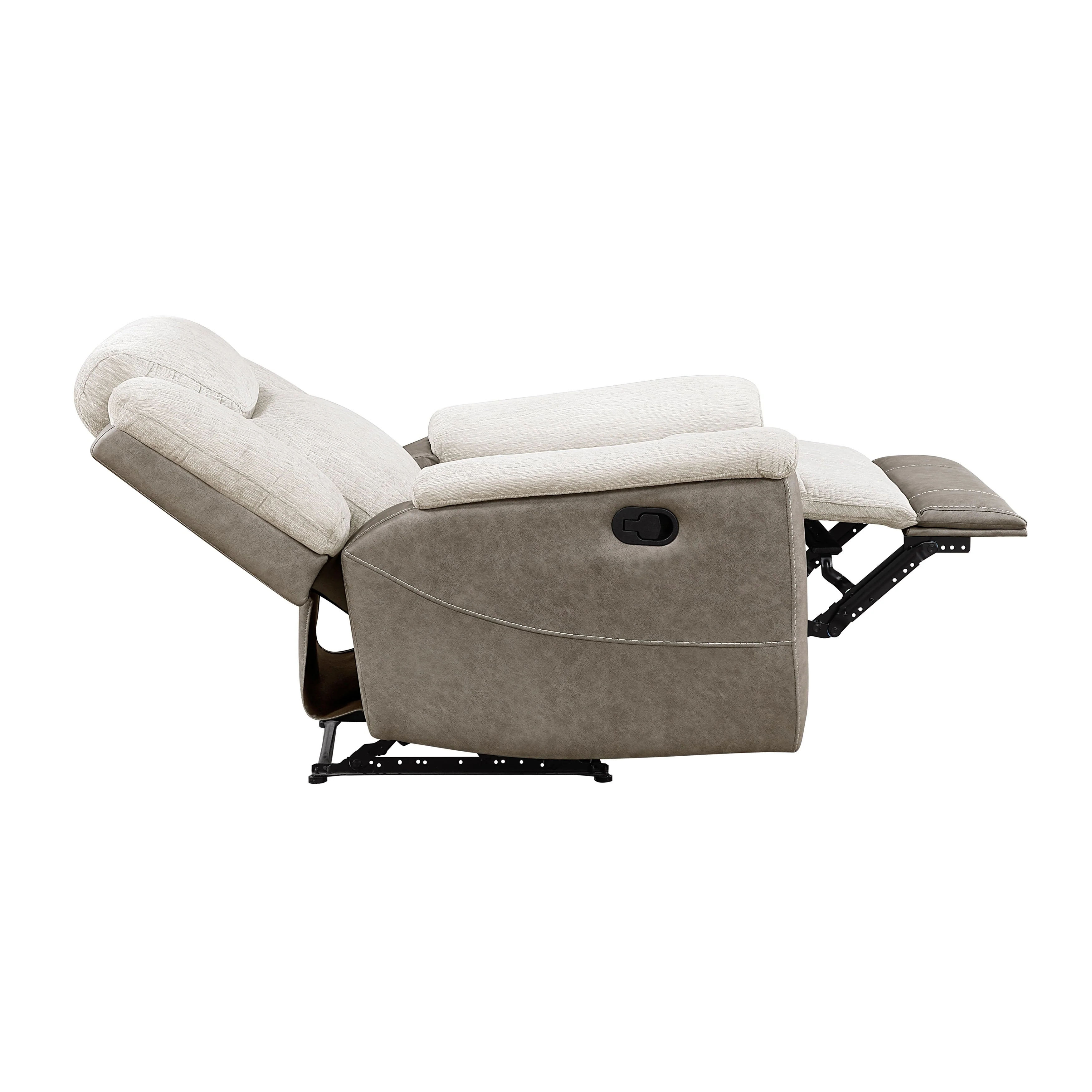 Harriette Beige/Brown Reclining Chair - Image 9