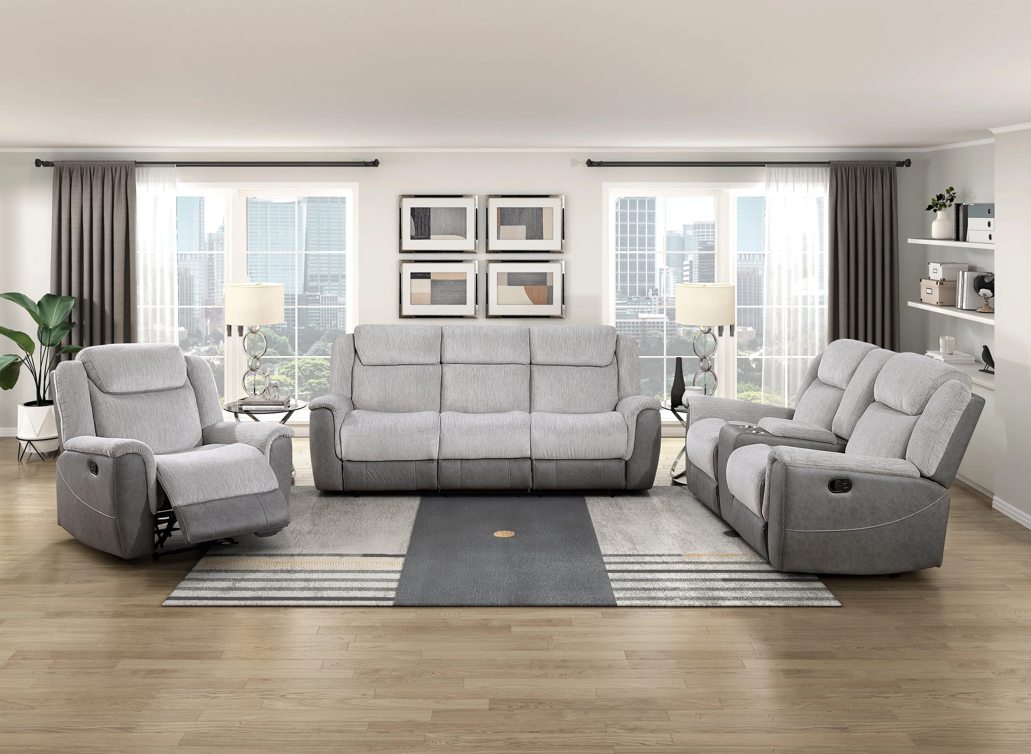Harriette Gray Double Reclining Living Room Set