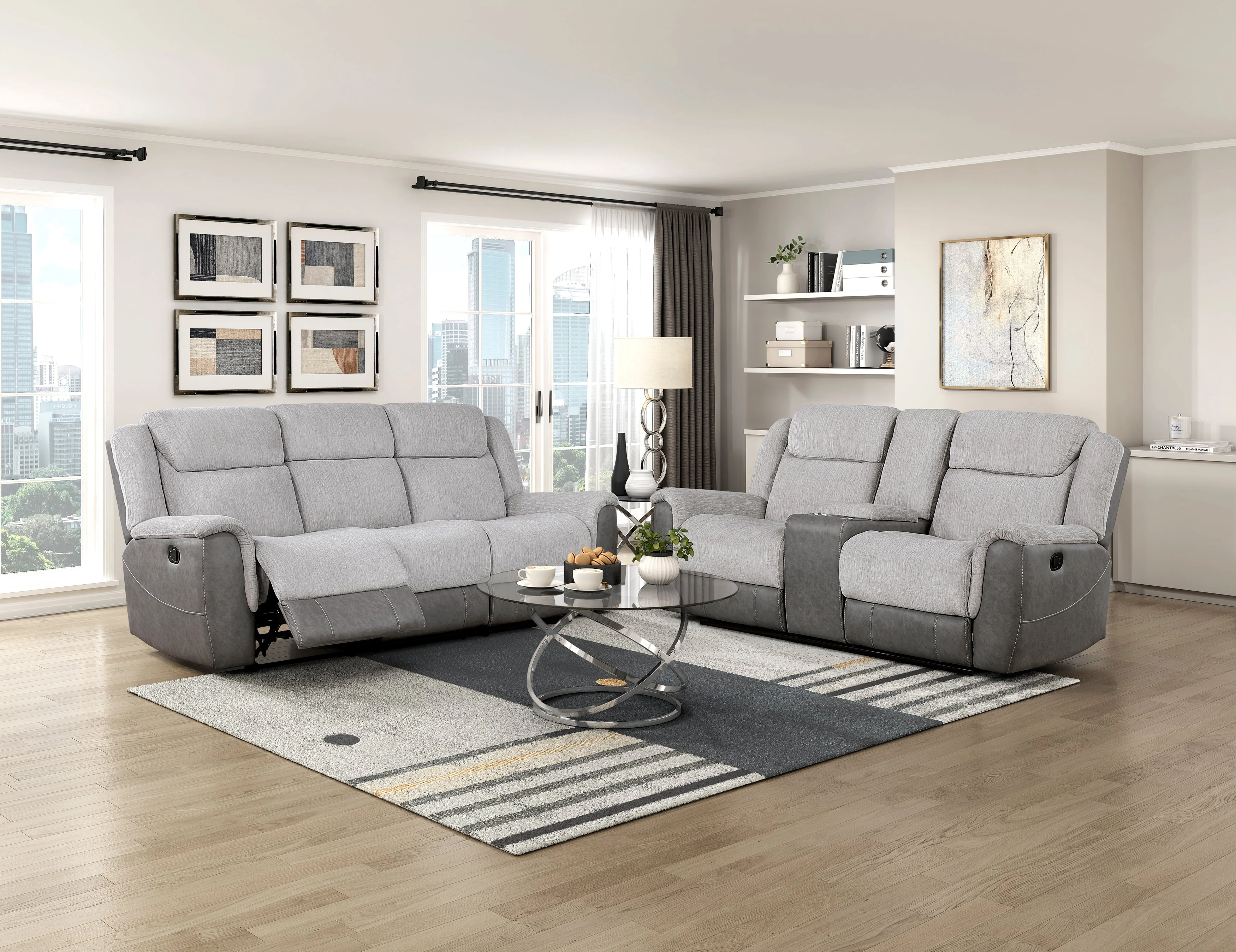 Harriette Gray Double Reclining Sofa - Image 2