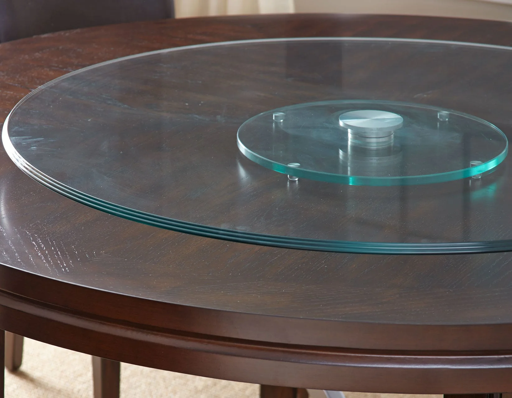 Hartford Espresso/Red Round Dining Room Set with Lazy Susan - Image 3