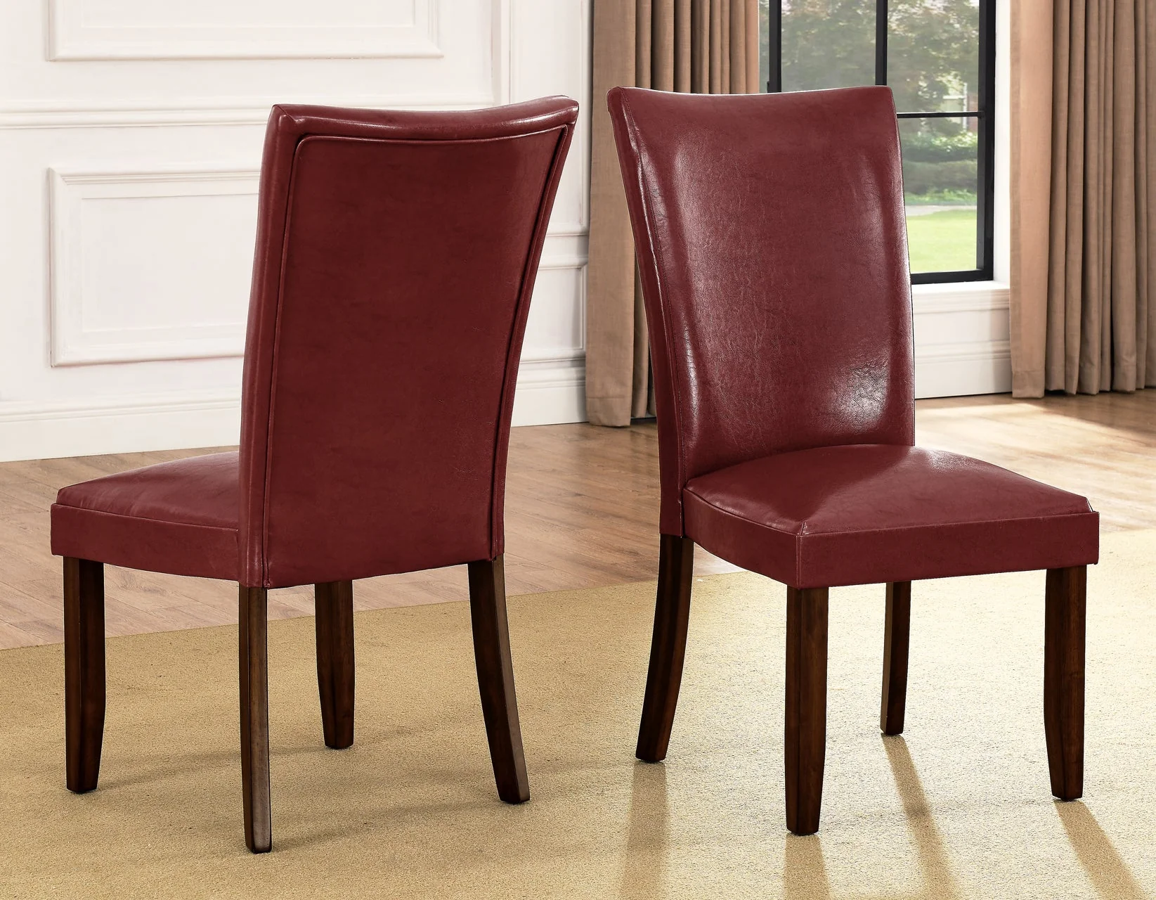 Hartford Espresso/Red Round Dining Room Set with Lazy Susan - Image 5
