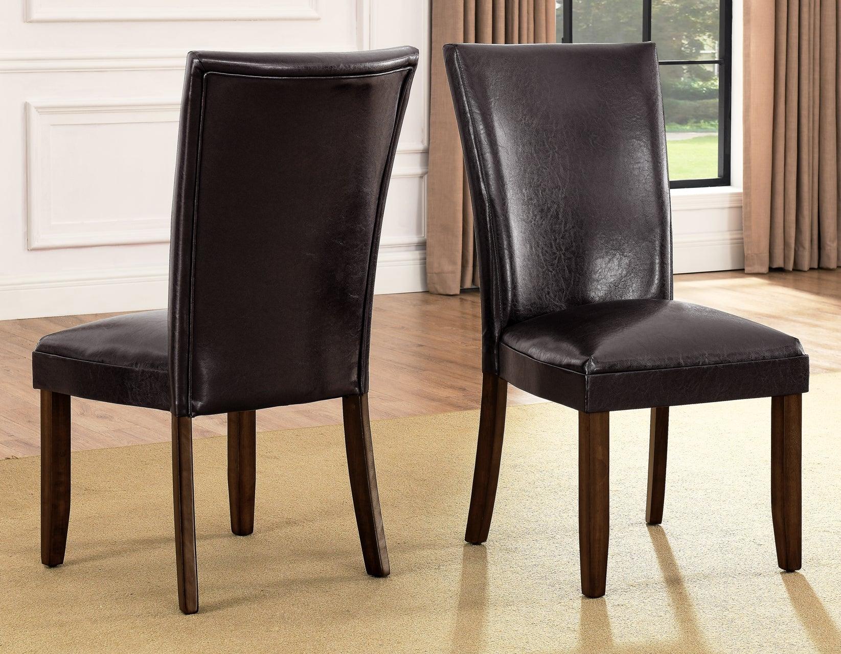 Hartford Vegan Leather Side Chair, Brown, Set of 2 - Image 2