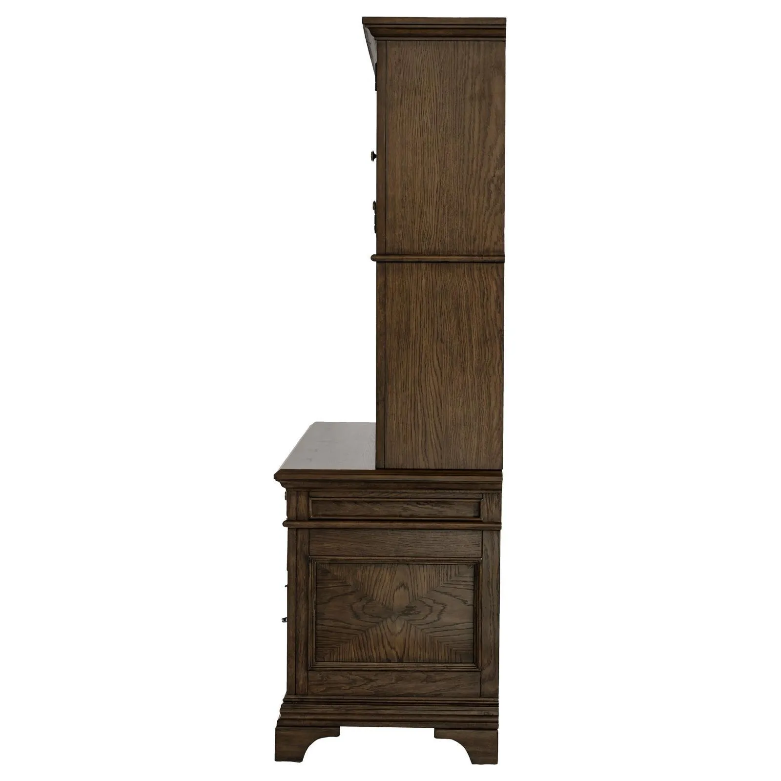 Hartshill Burnished Oak Credenza with Hutch - Image 4