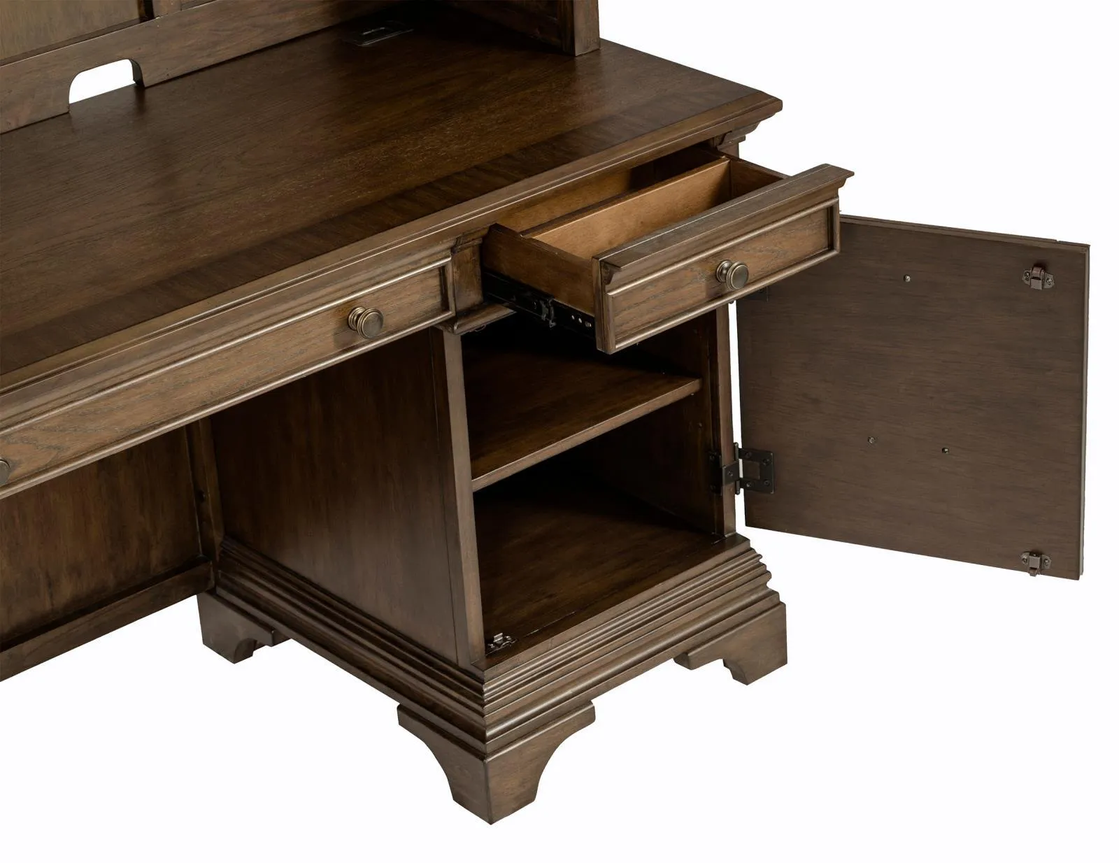 Hartshill Burnished Oak Credenza with Power Outlet - Image 12
