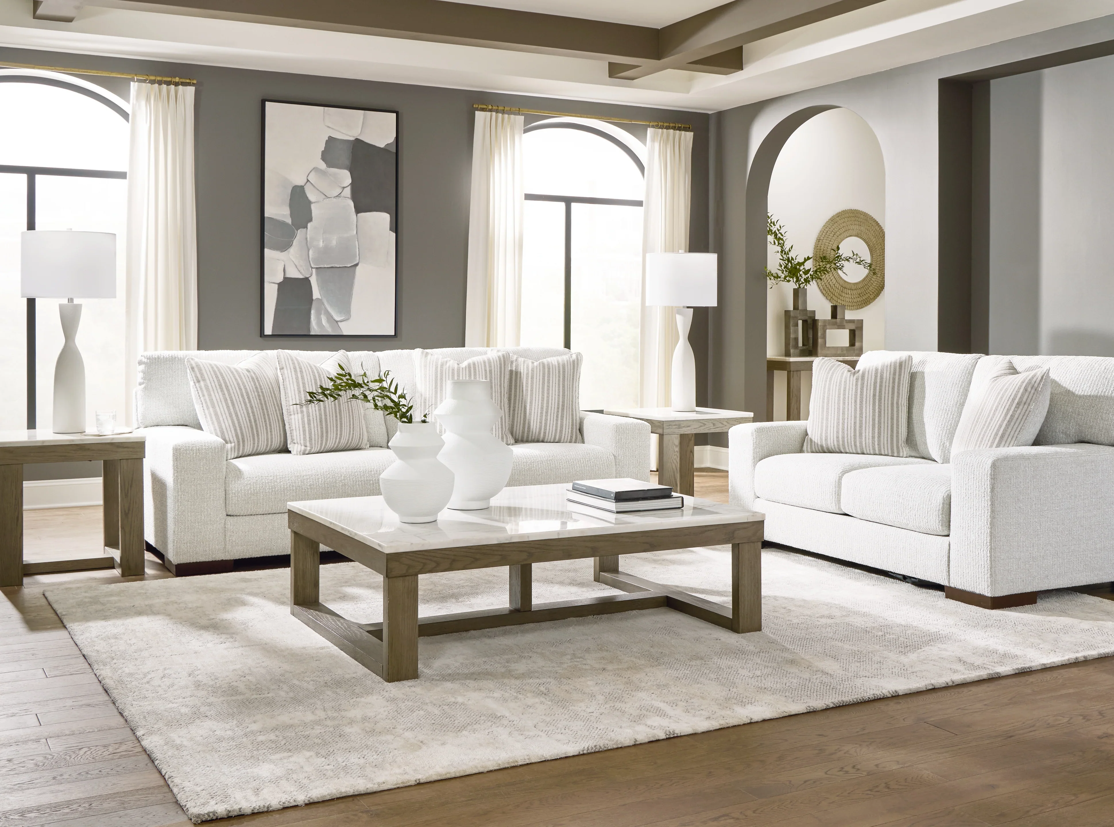 Hartside Frosted Sofa and Loveseat - Image 3
