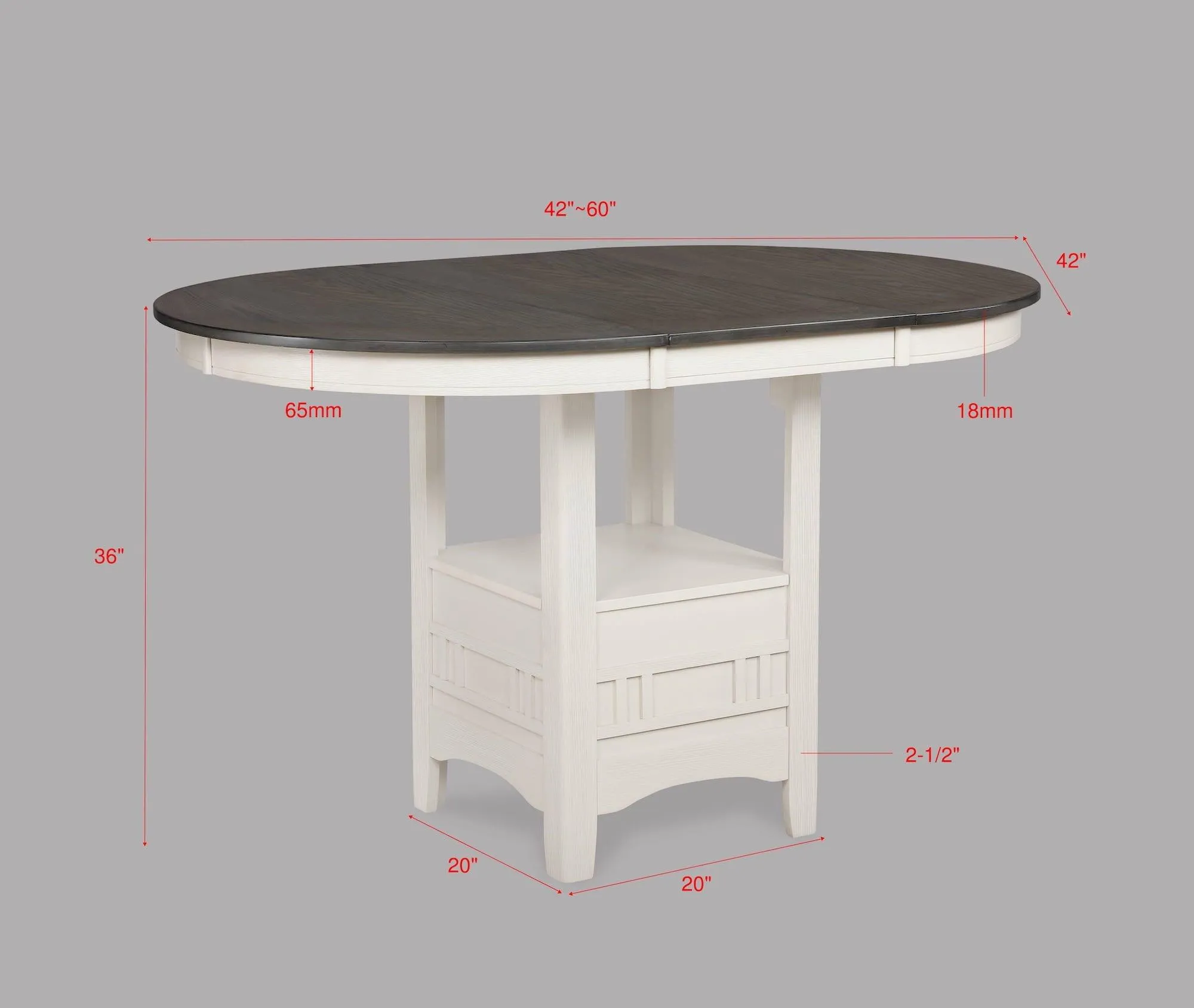Hartwell Chalk Gray Counter Height Table - Image 4