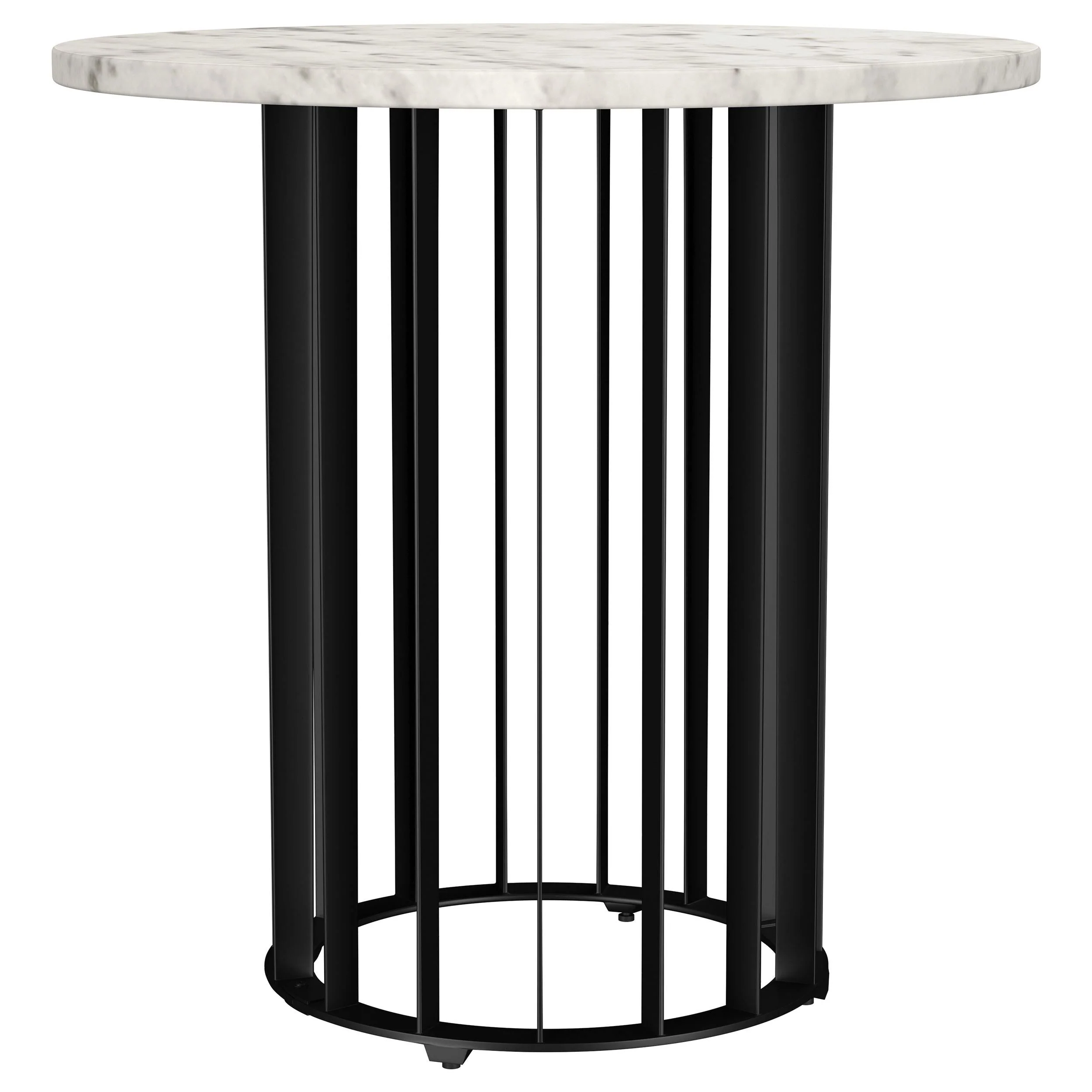Haven Black 2-Piece Round Marble Coffee and End Table Set - Image 3