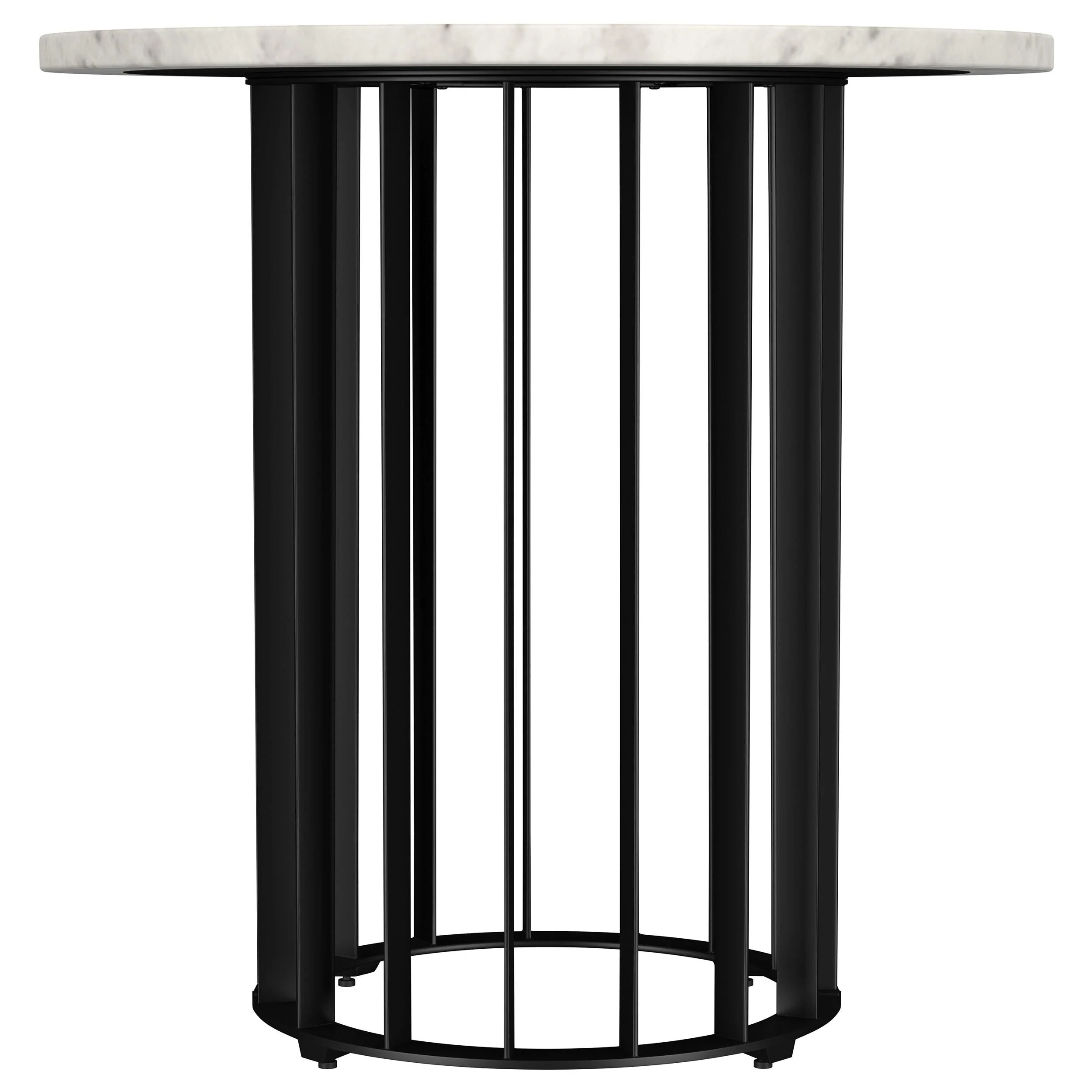 Haven Black 2-Piece Round Marble Coffee and End Table Set - Image 4
