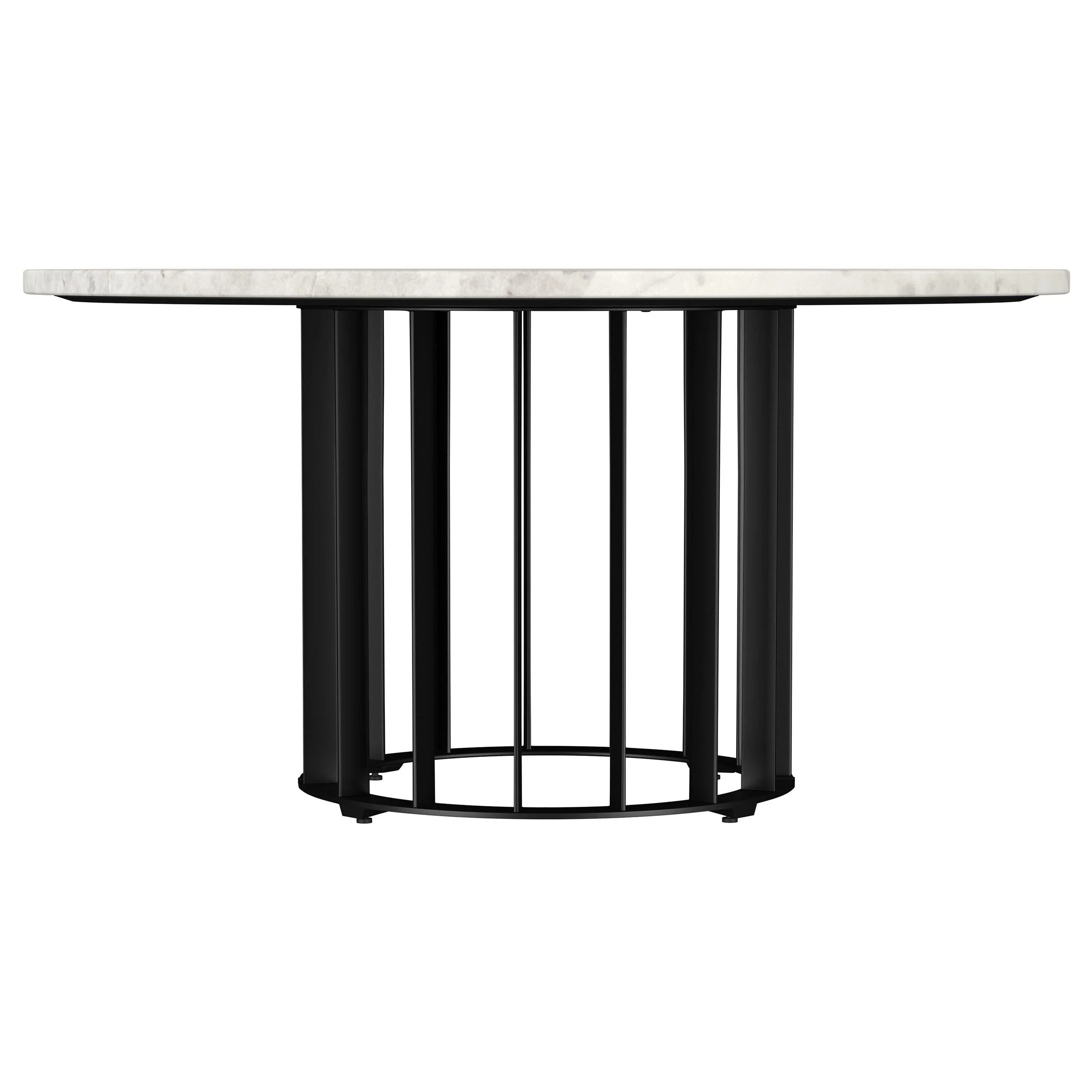 Haven Black 2-Piece Round Marble Coffee and End Table Set - Image 7