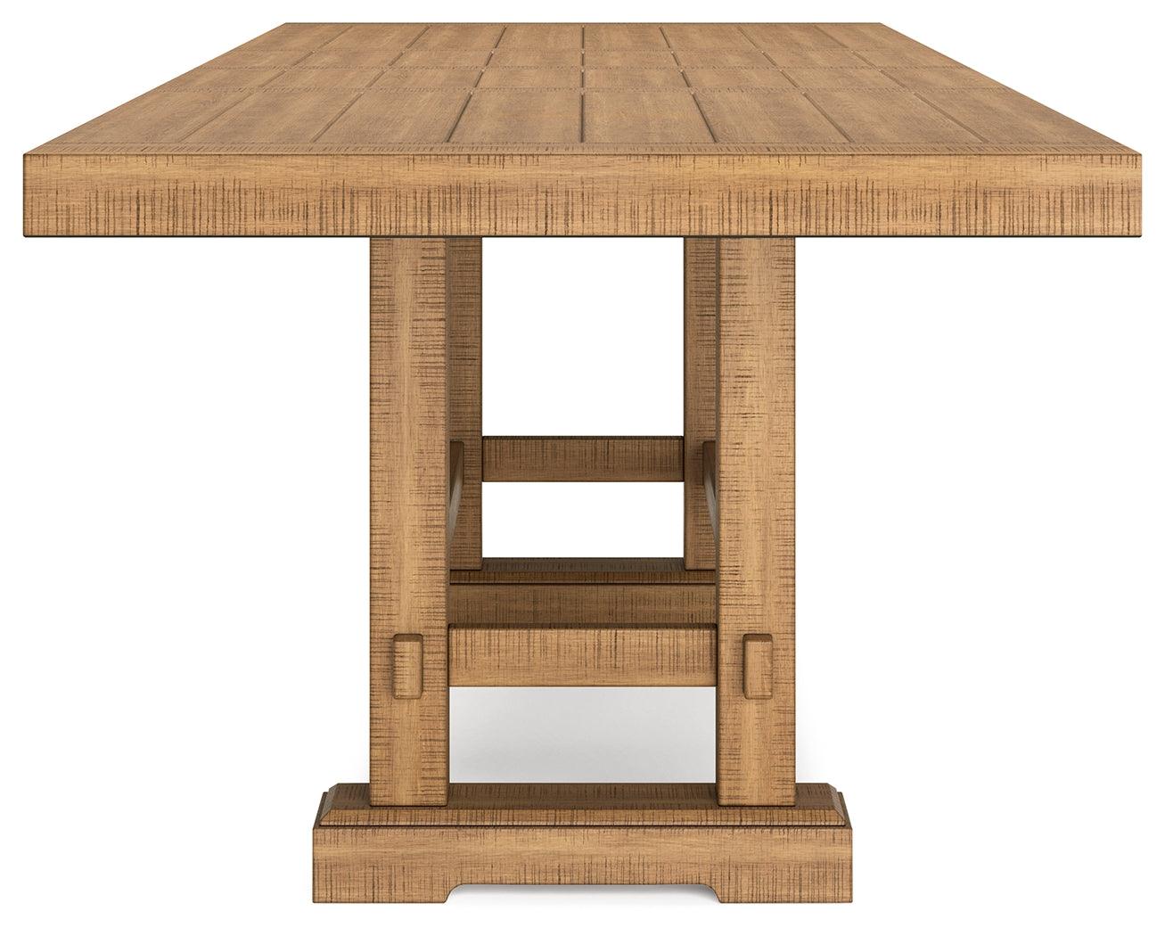 Havonplane Light Brown Pine Counter Height Dining Table and 6 Barstools - Image 6