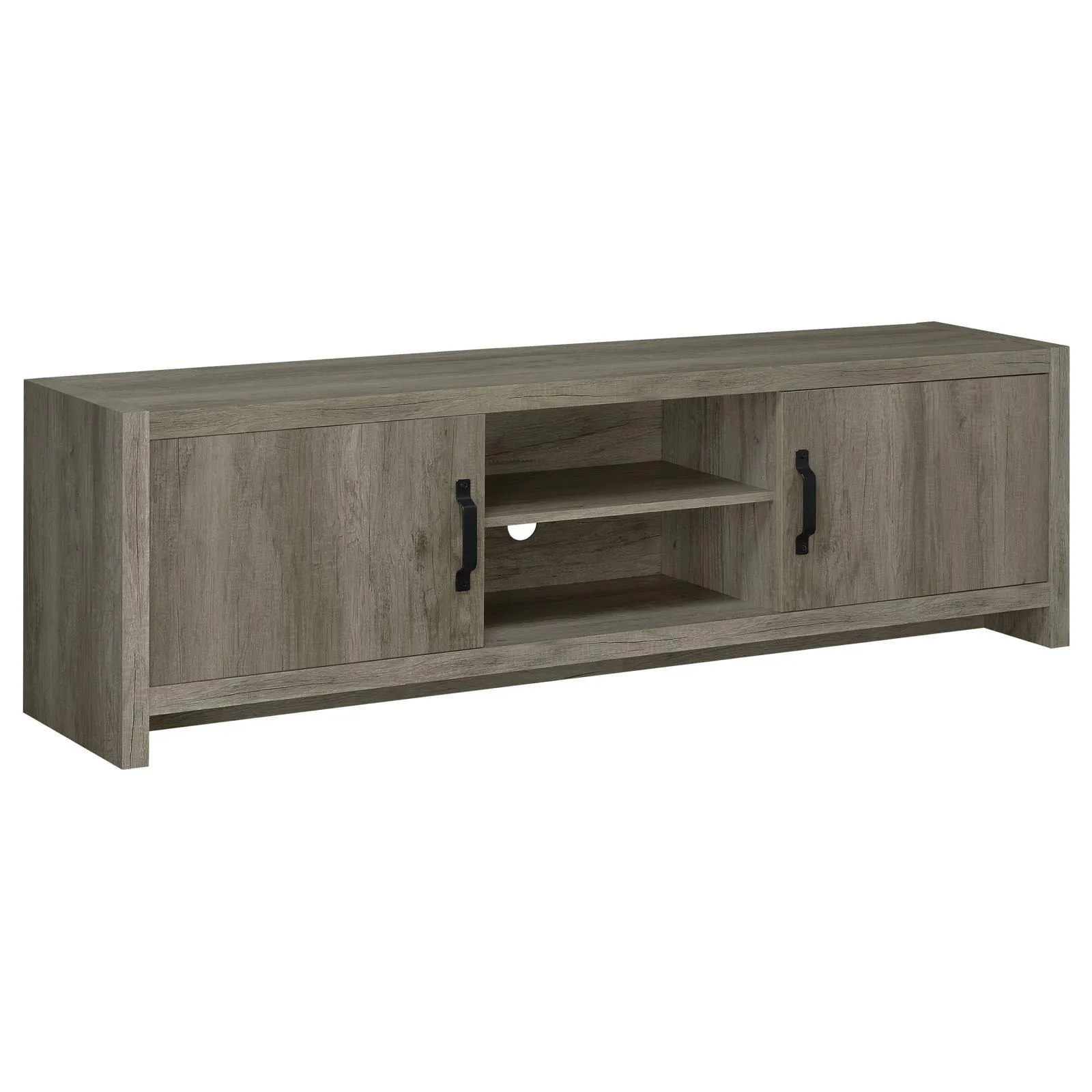 Hays Gray Driftwood 2-Door TV Console - Image 2