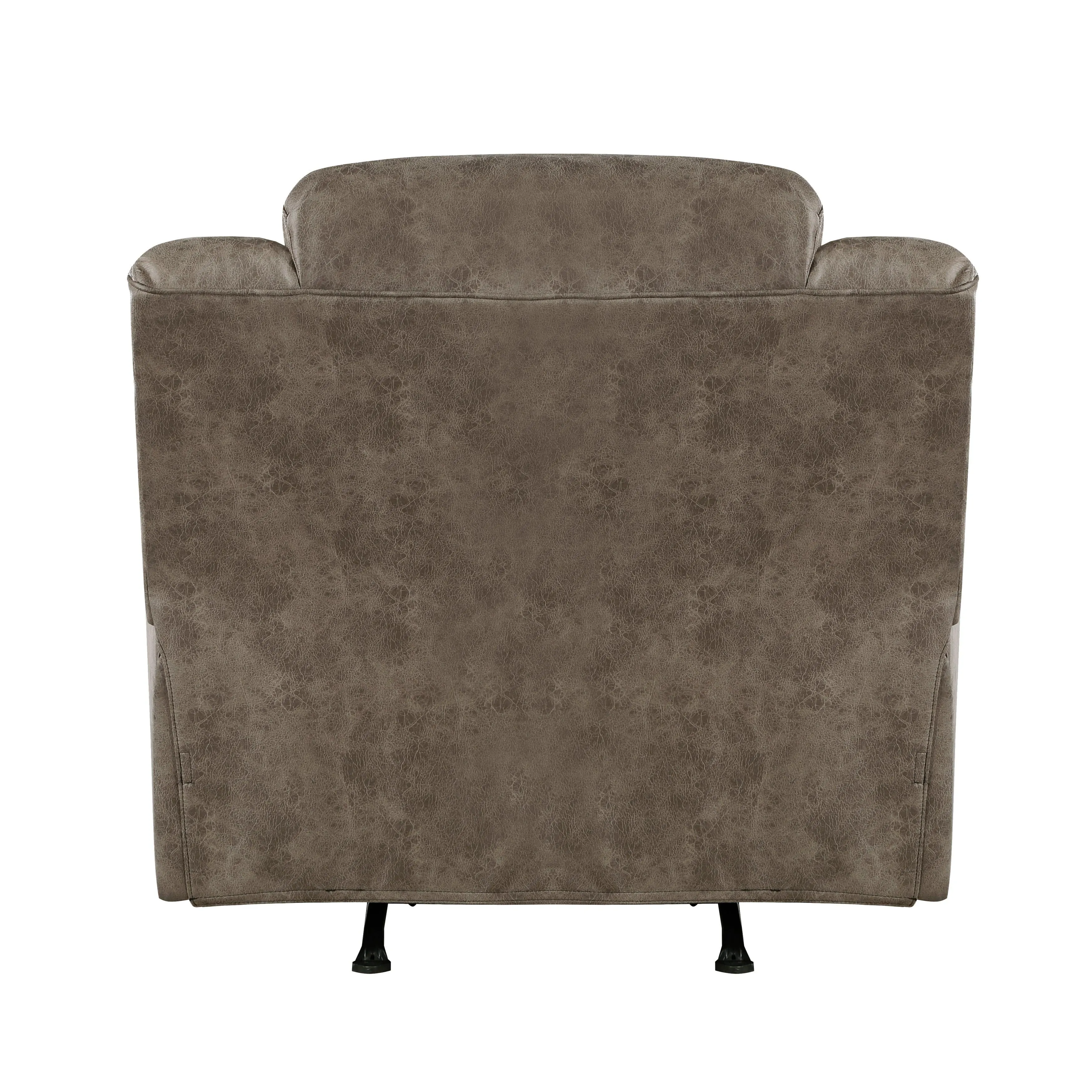 Hazen Brown Microfiber Rocker Reclining Chair - Image 4
