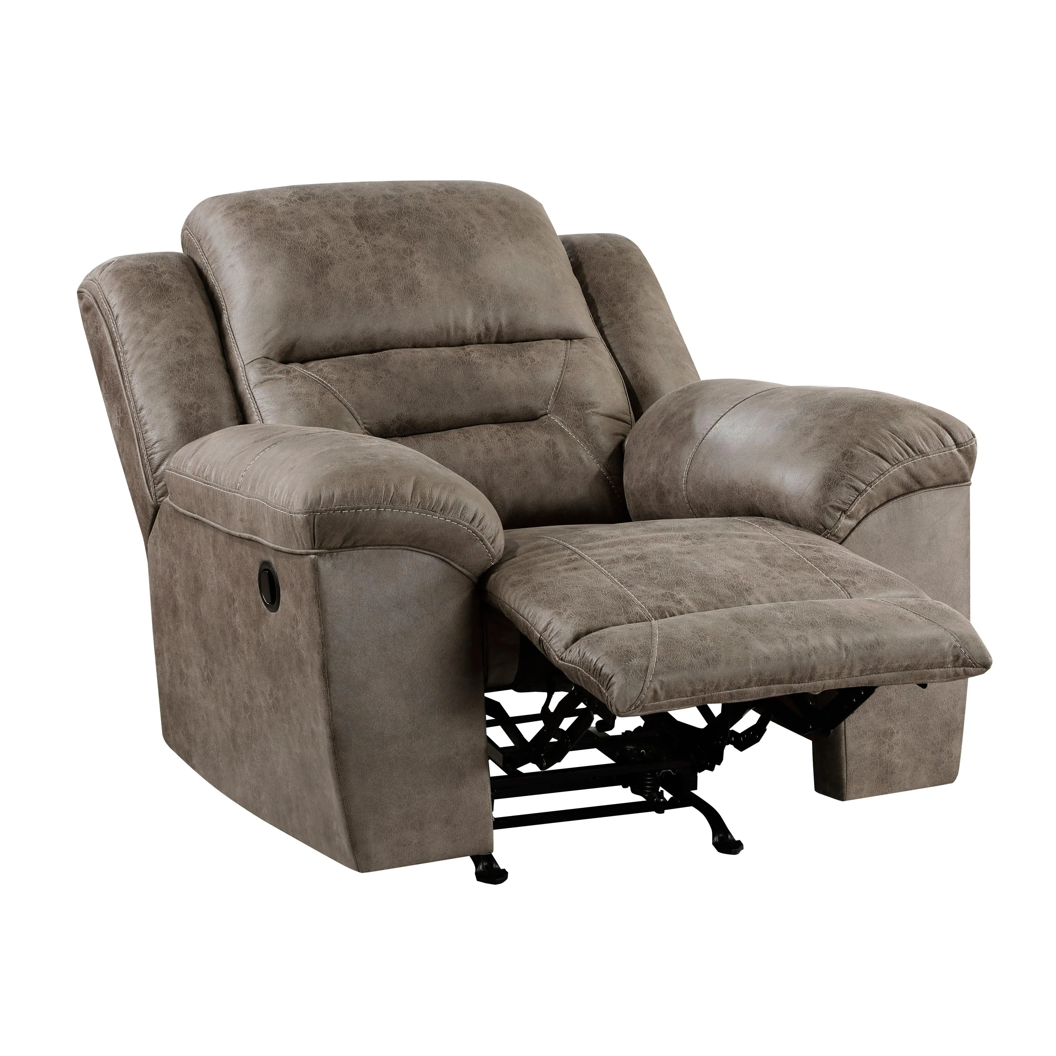 Hazen Brown Microfiber Rocker Reclining Chair - Image 5