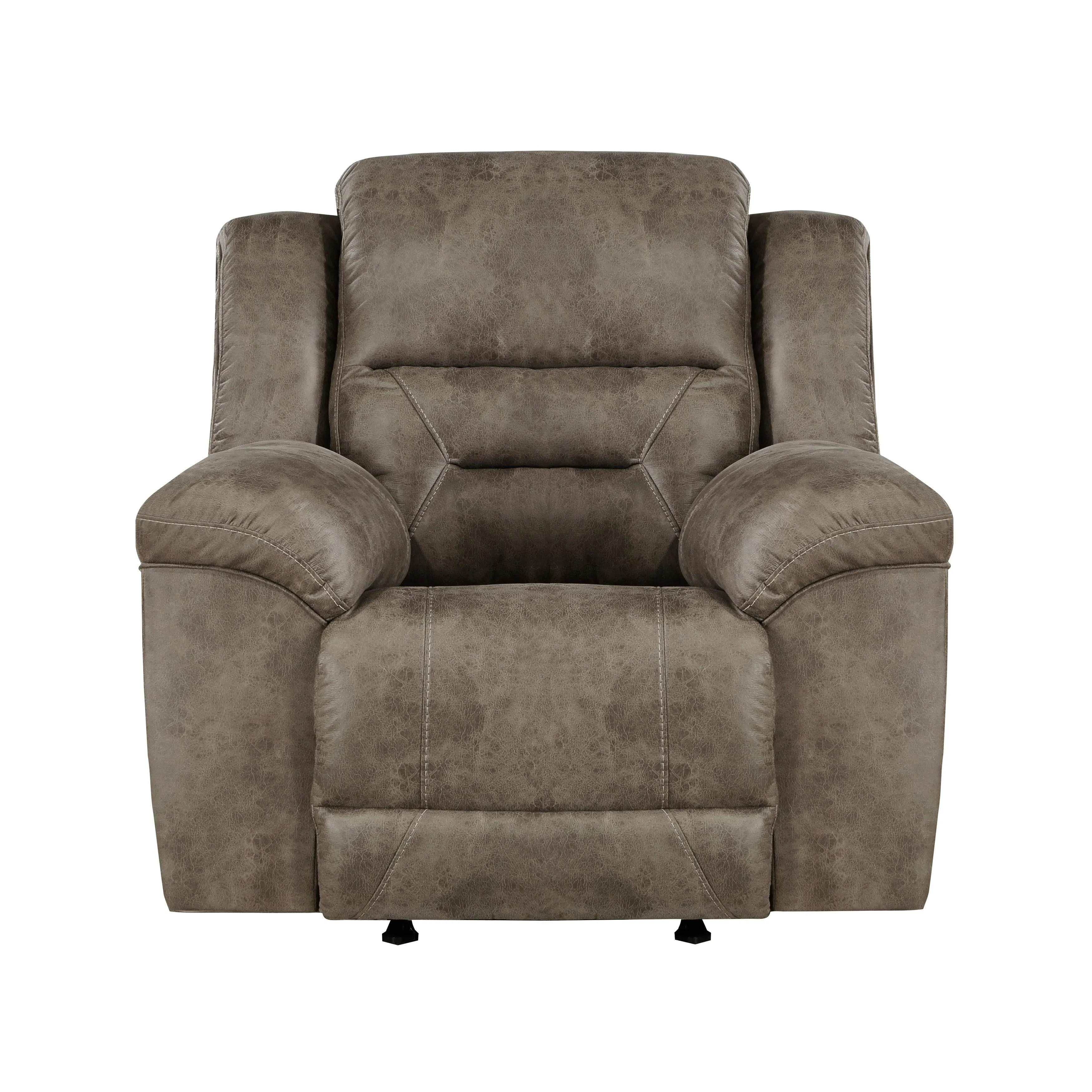 Hazen Brown Microfiber Rocker Reclining Chair - Image 7