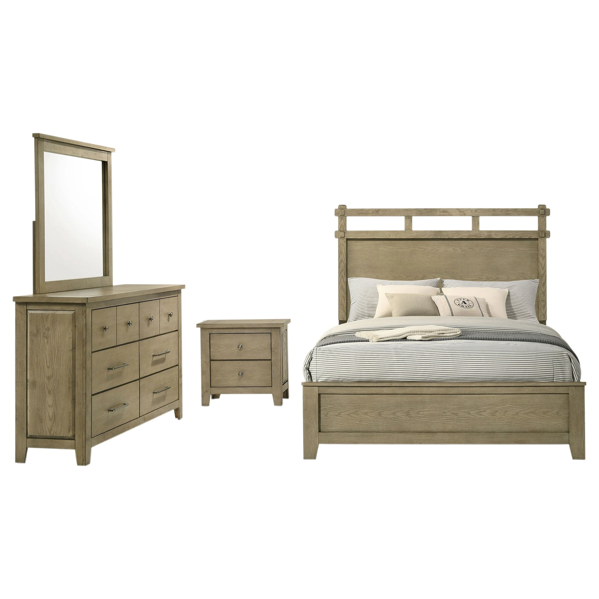 Hazlewood Vineyard Oak 4-piece Eastern King Bedroom Set - Image 2