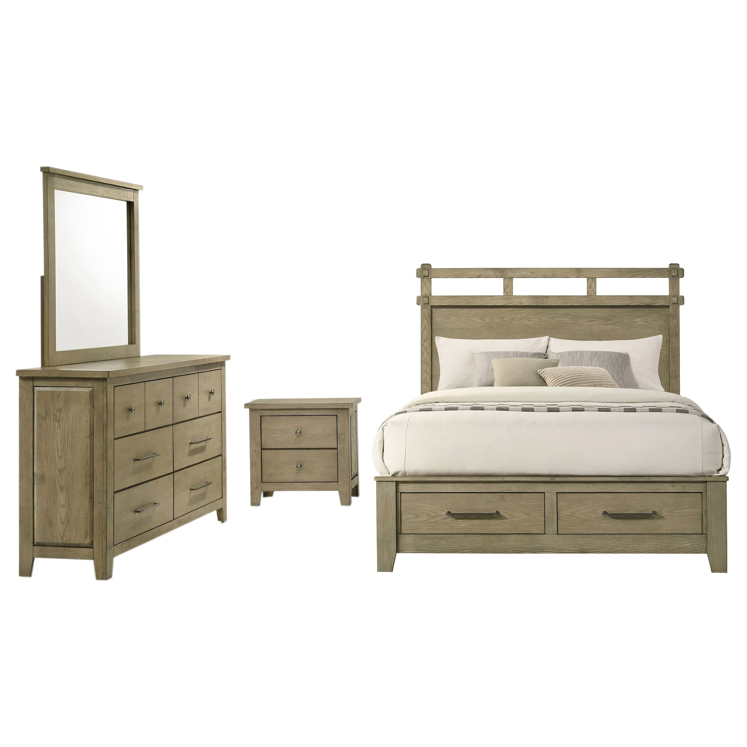 Hazlewood Vineyard Oak 4-piece Eastern King Storage Bedroom Set - Image 2