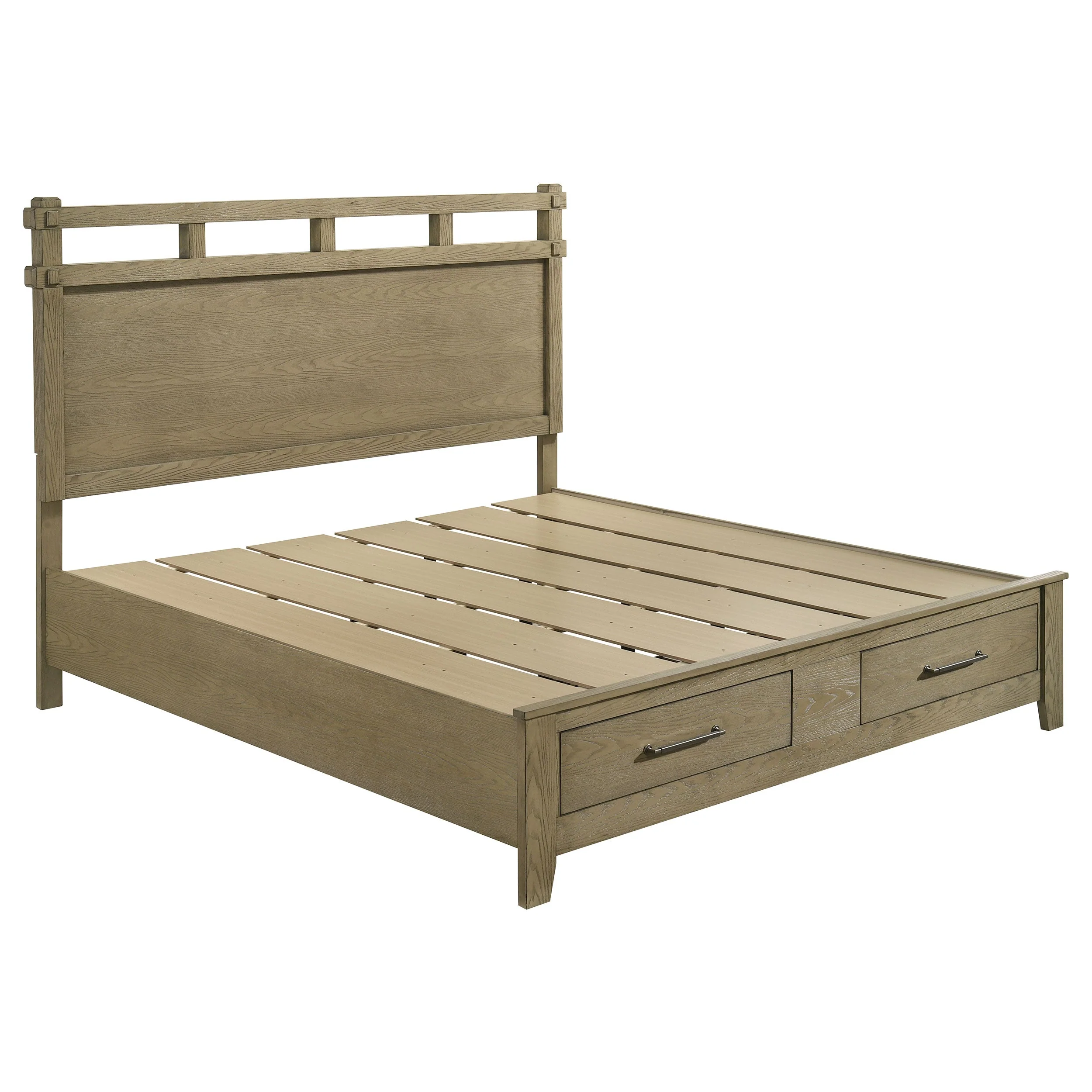Hazlewood Vineyard Oak 4-piece Eastern King Storage Bedroom Set - Image 3