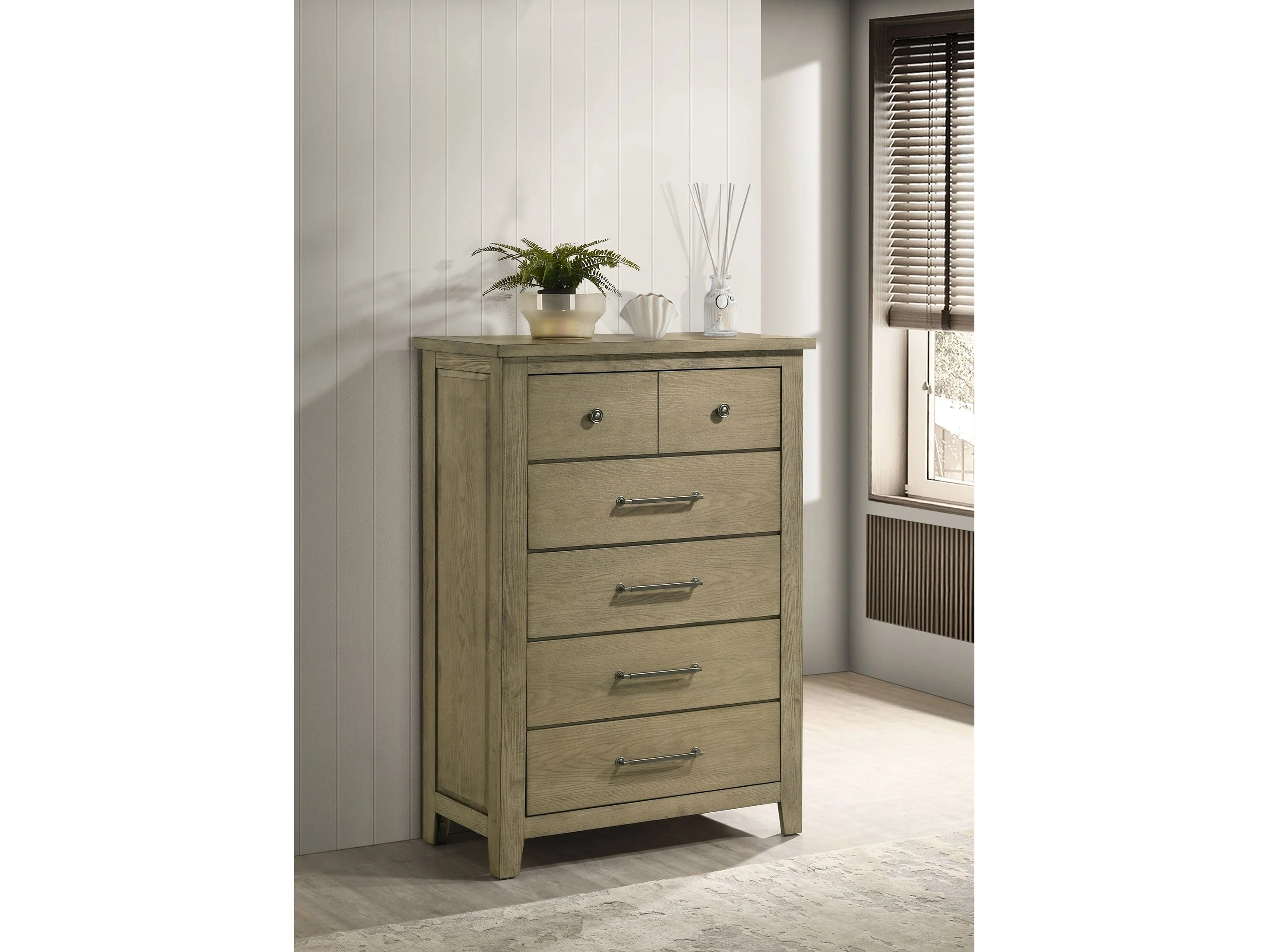 Hazlewood Vineyard Oak 5-drawer Bedroom Chest of Drawers