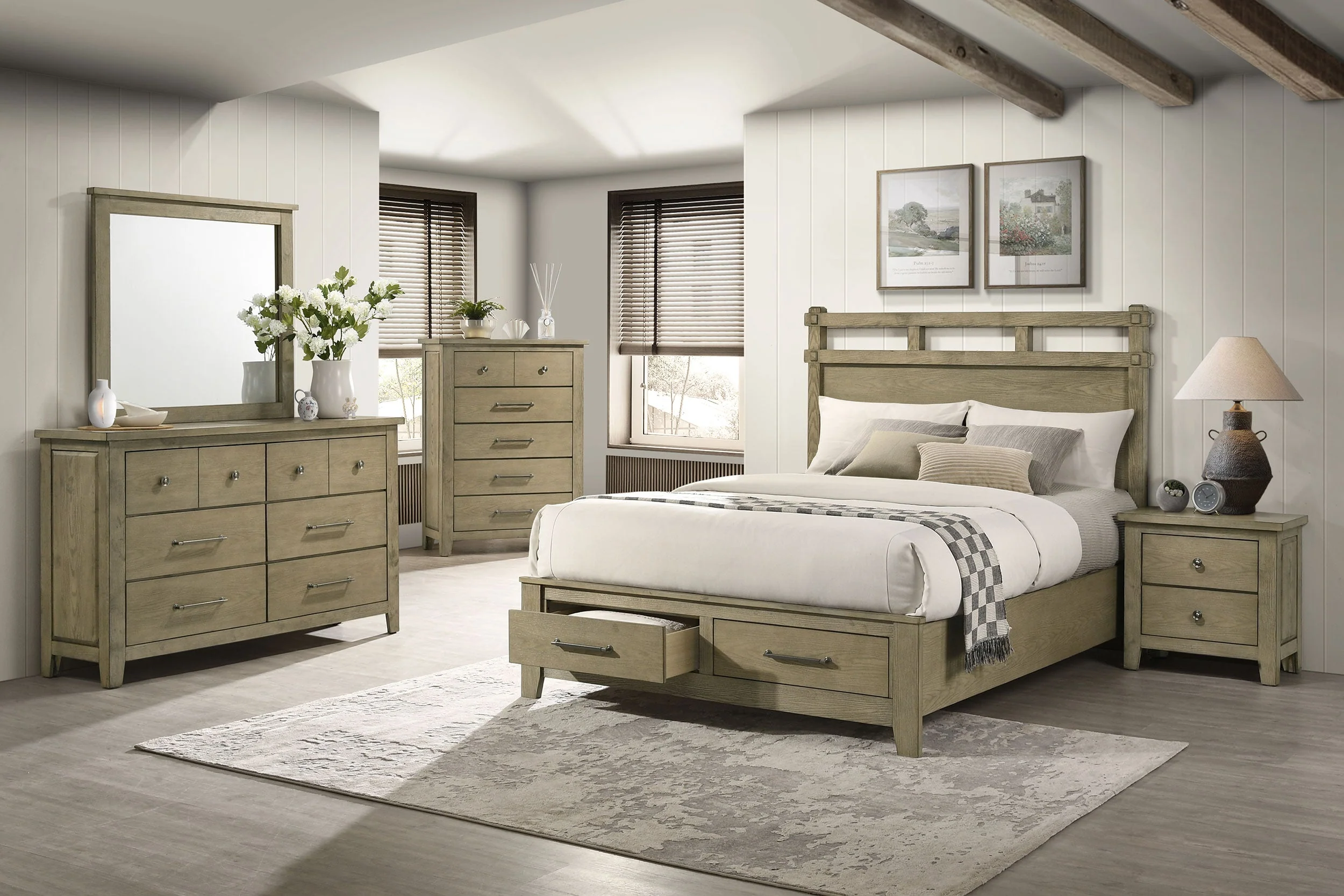Hazlewood Vineyard Oak 5-drawer Bedroom Chest of Drawers - Image 14