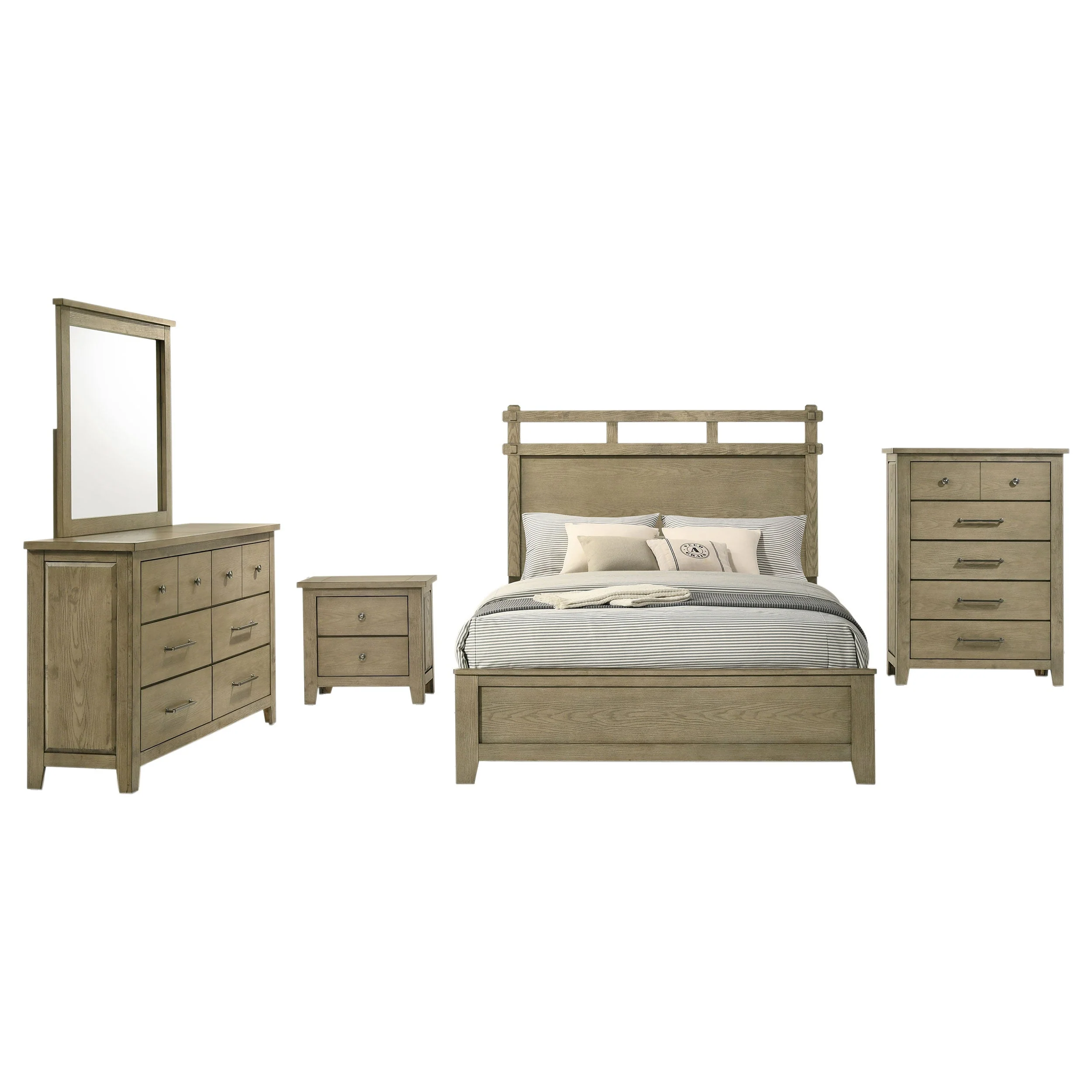 Hazlewood Vineyard Oak 5-Piece Queen Bedroom Set - Image 2