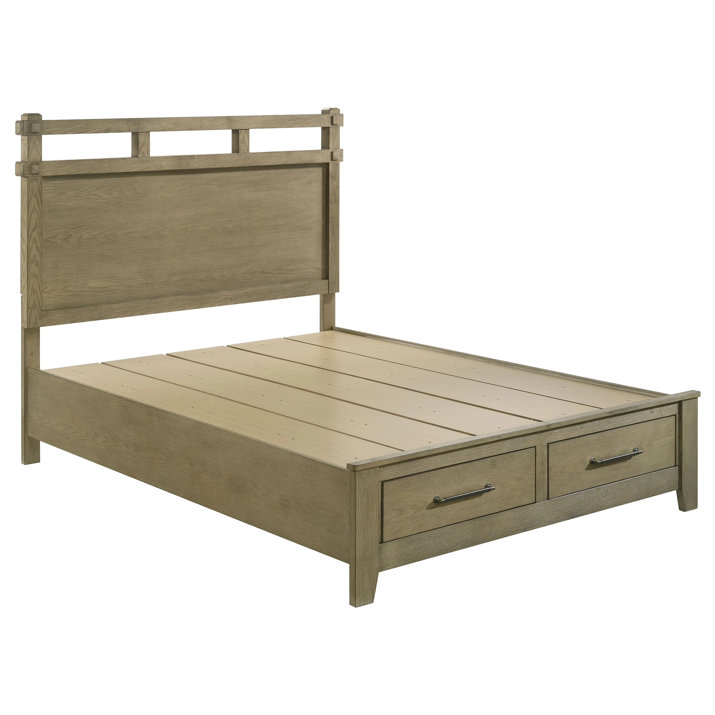 Hazlewood Vineyard Oak 59-inch Queen Panel Storage Bed - Image 2