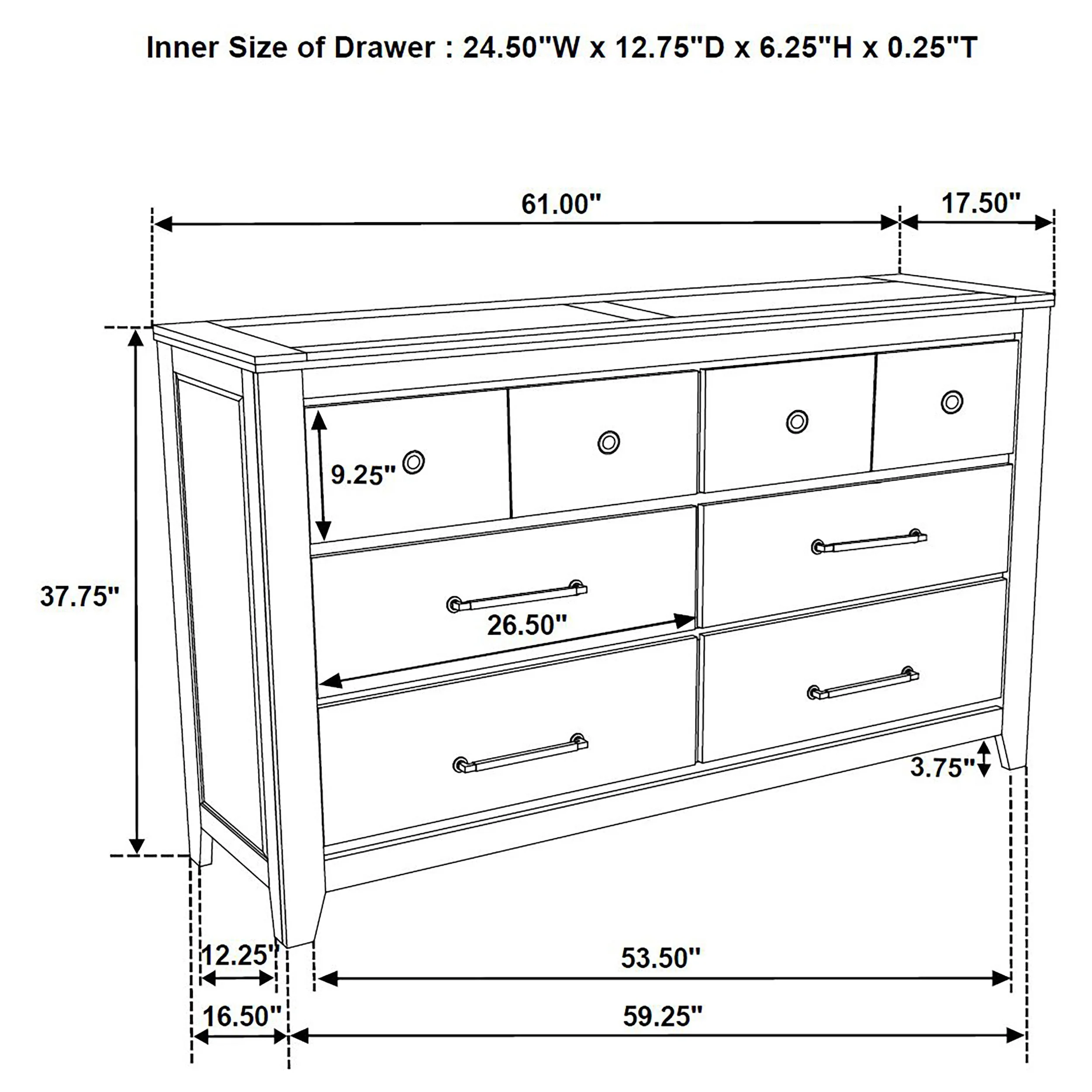 Hazlewood Vineyard Oak 6-drawer Bedroom Dresser Cabinet - Image 13