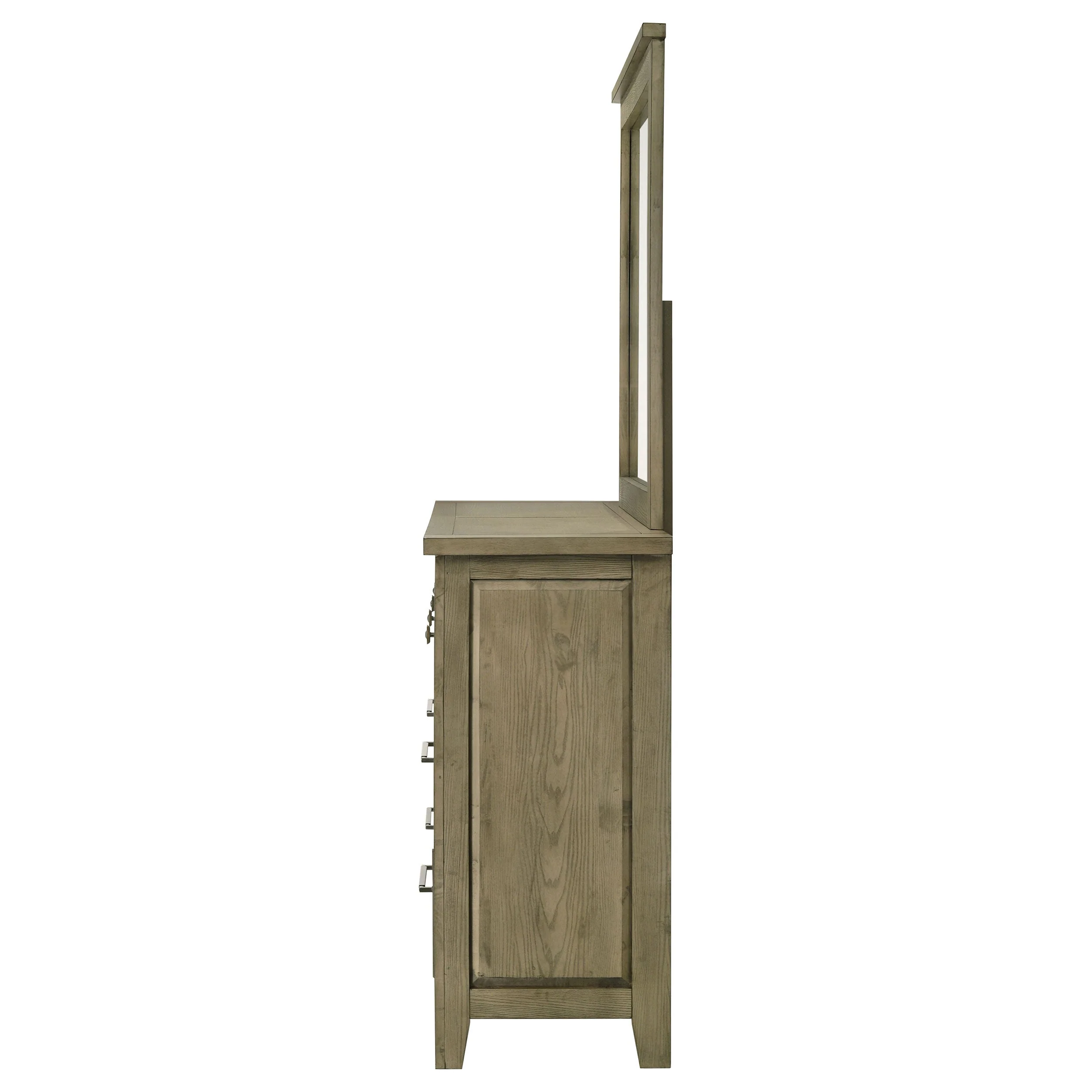 Hazlewood Vineyard Oak 6-drawer Bedroom Dresser with Mirror - Image 5