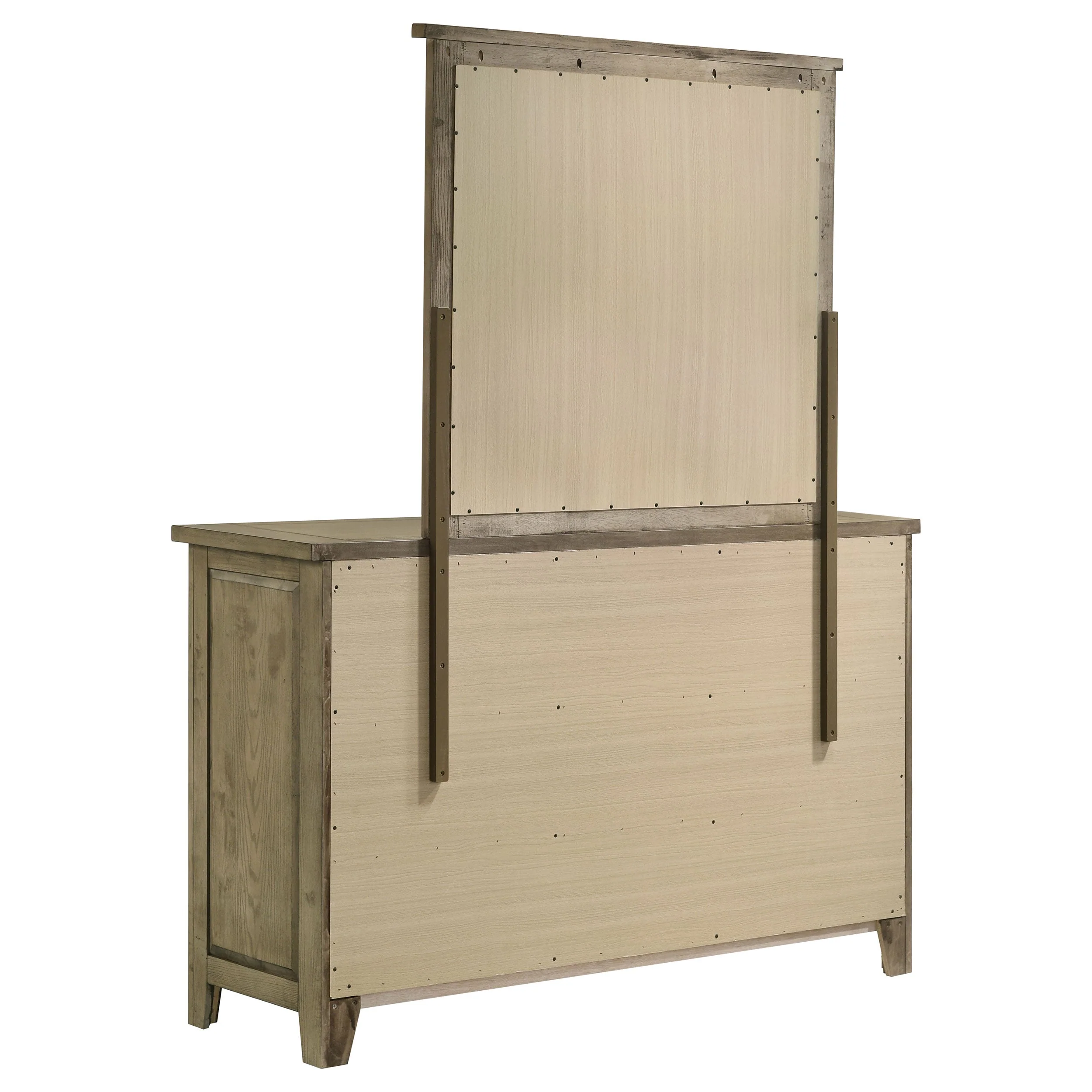 Hazlewood Vineyard Oak 6-drawer Bedroom Dresser with Mirror - Image 6