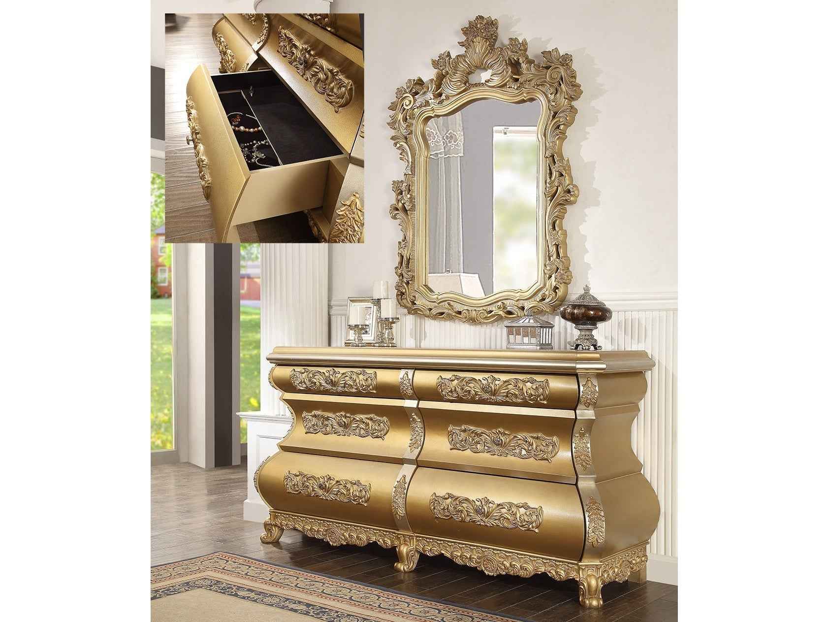 HD-8016 Bright Gold Dresser