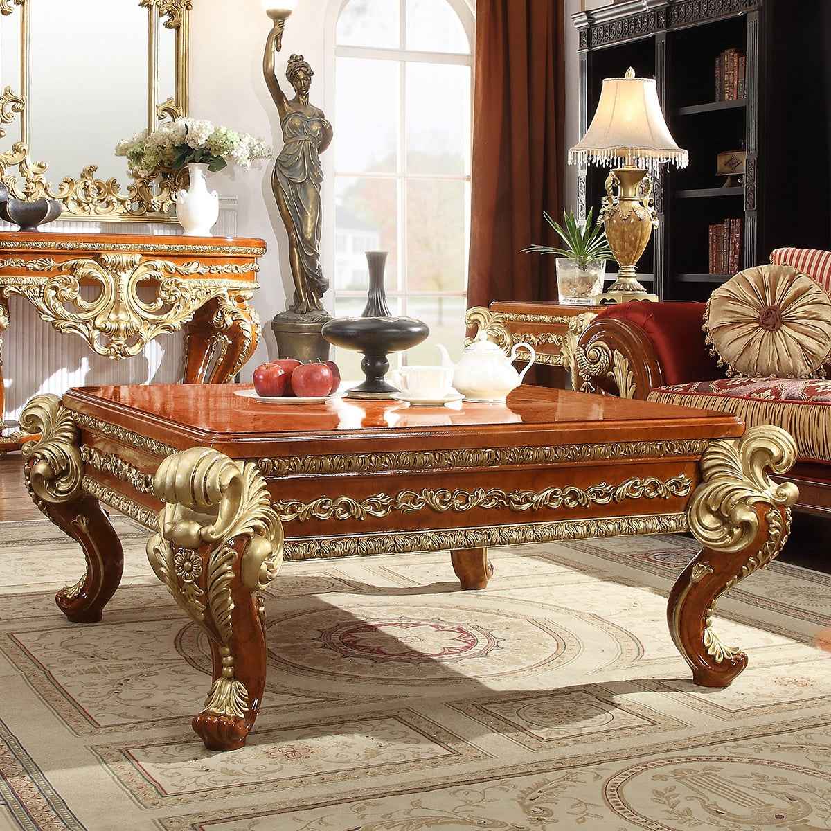 HD-8024 Cedar Red 3-Piece Coffee Table Set - Image 2