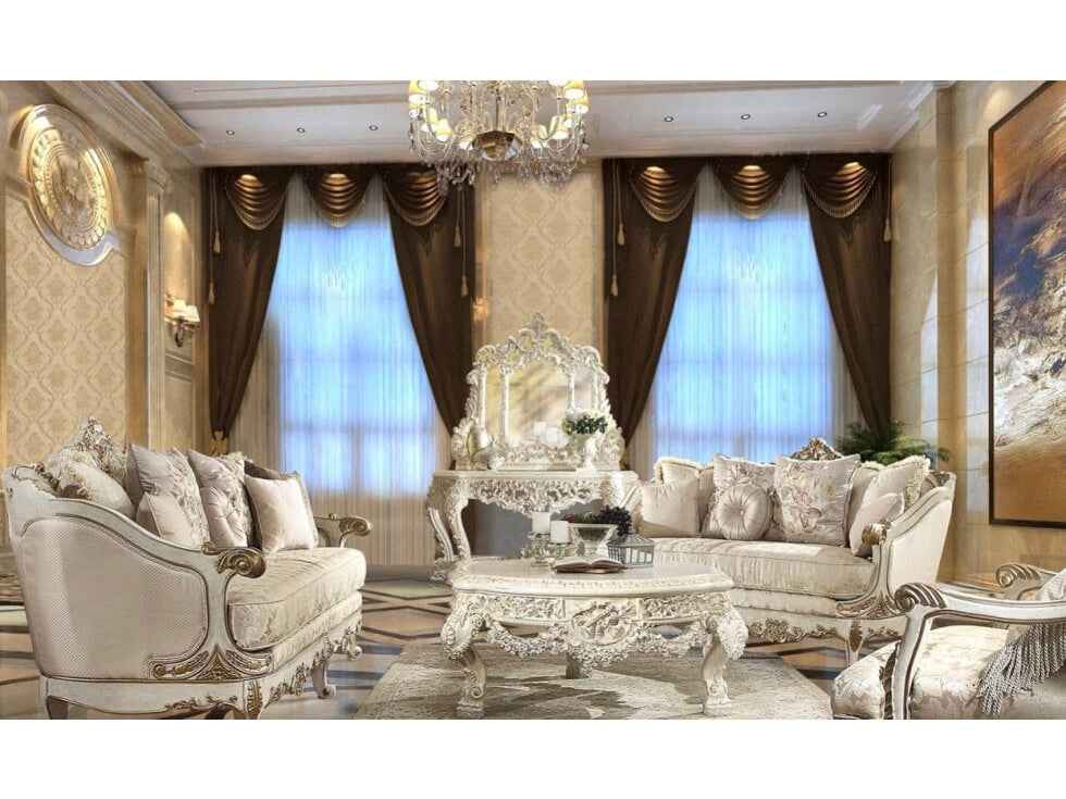 HD-8030 Ivory 3-Piece Coffee Table Set