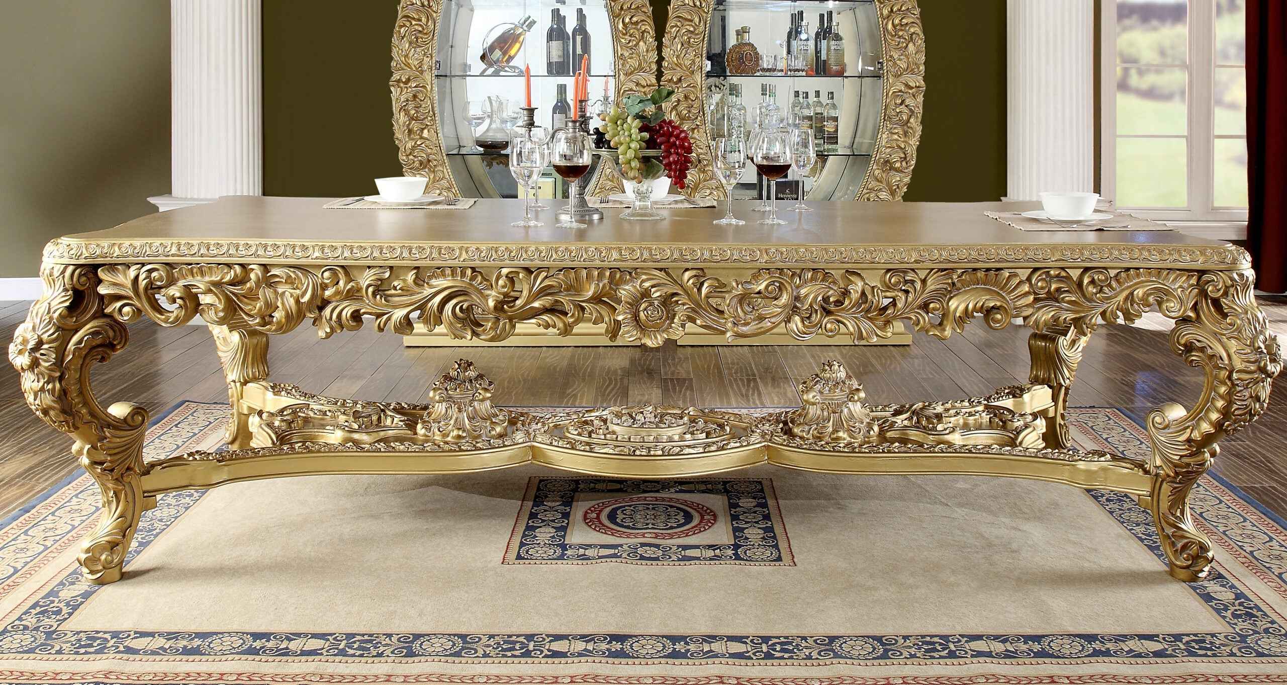 HD-8086 Metallic Gold Dining Table