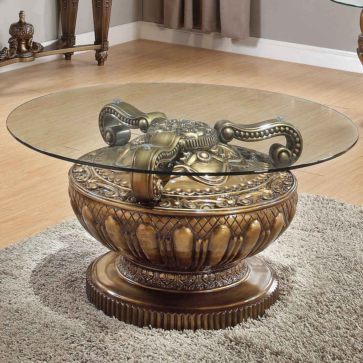 HD-8908B Bronze 3-Piece Coffee Table Set - Image 2