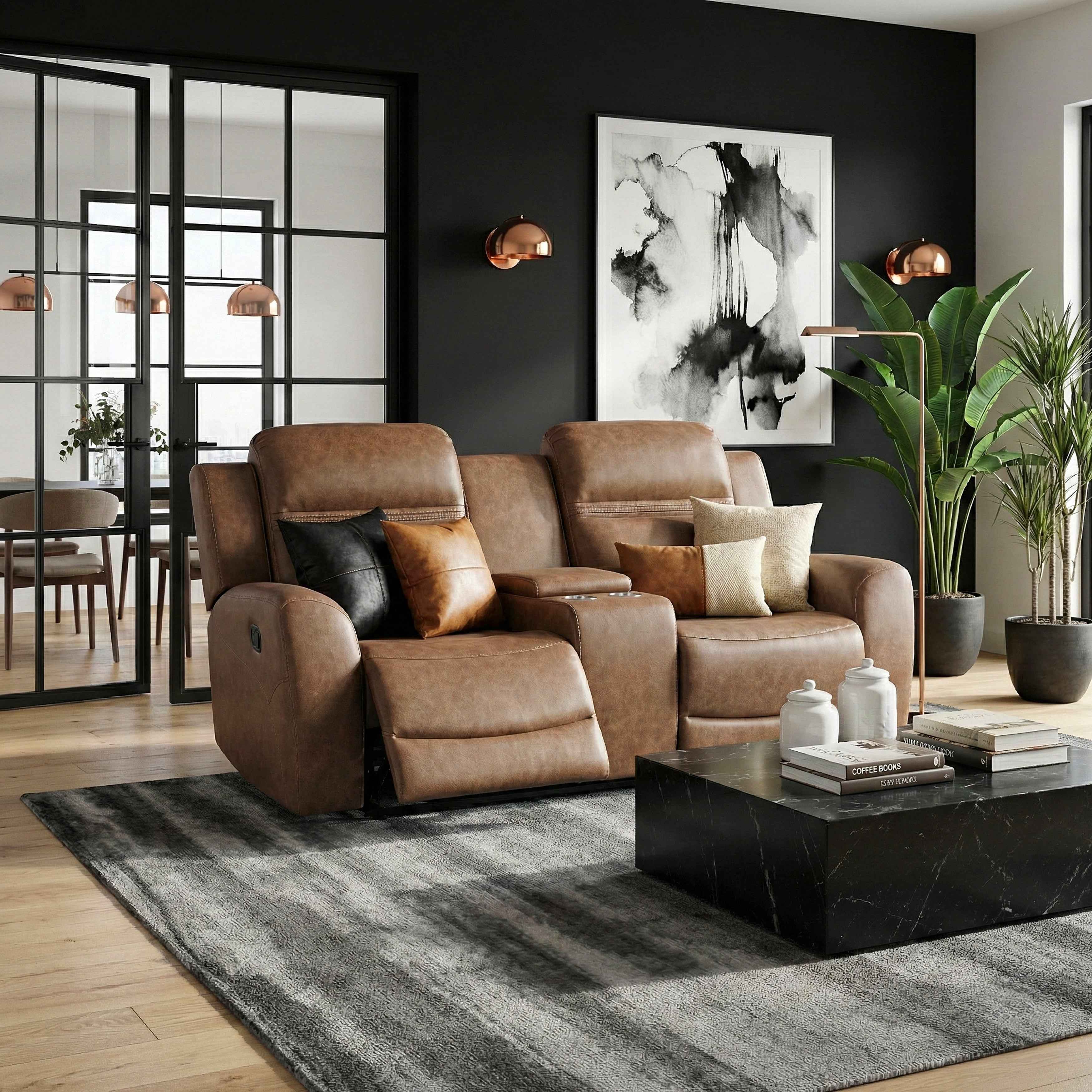 Hearth Brown Double Reclining Loveseat with Center Console - Image 17