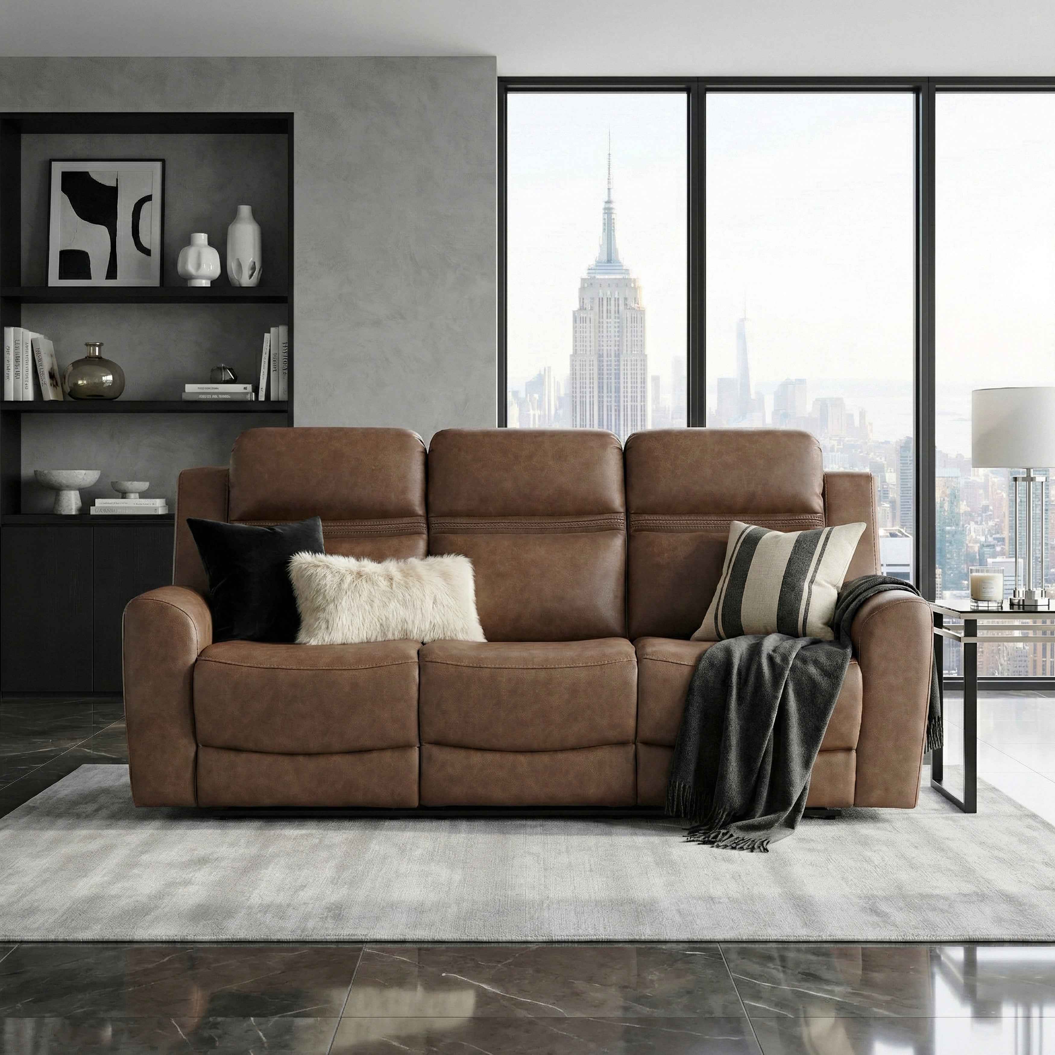 Hearth Brown Double Reclining Sofa - Image 14