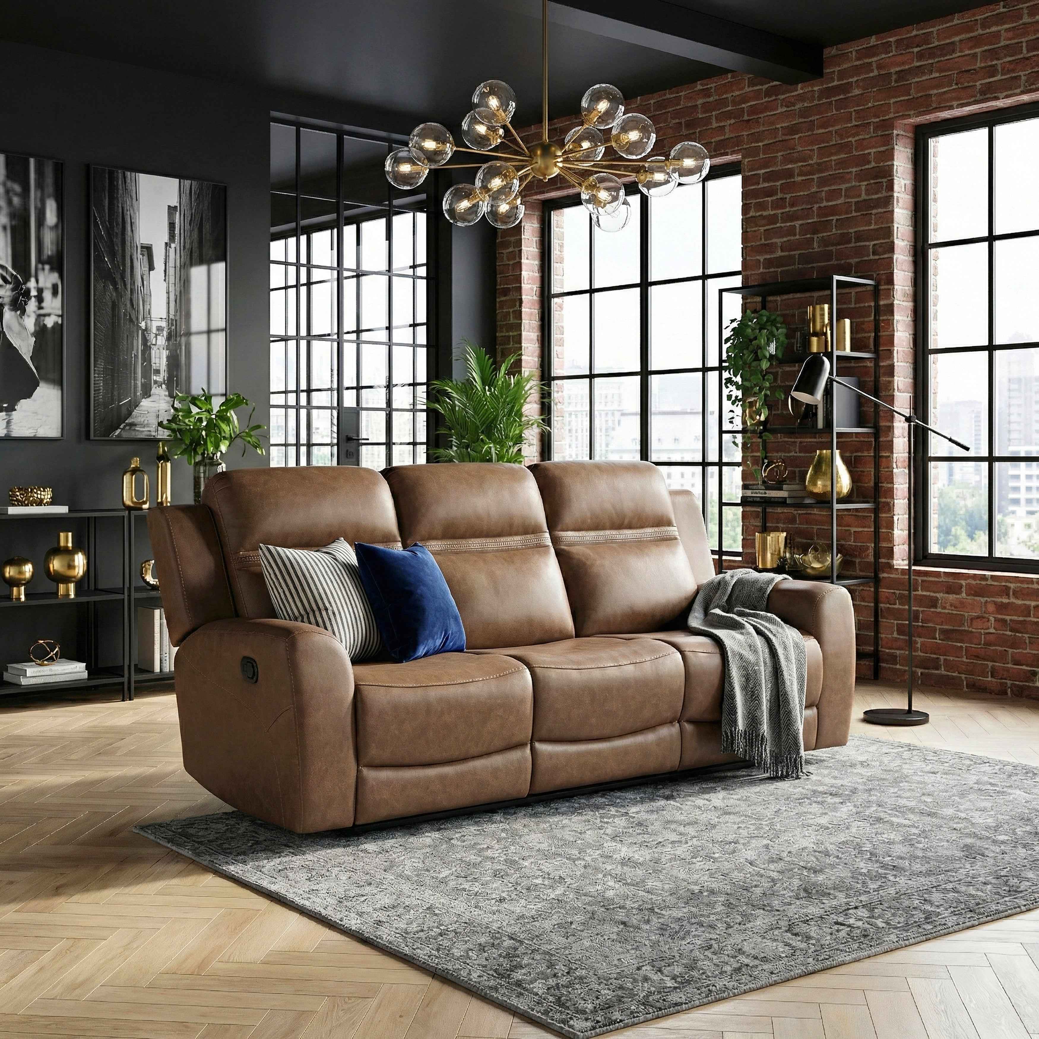 Hearth Brown Double Reclining Sofa - Image 15