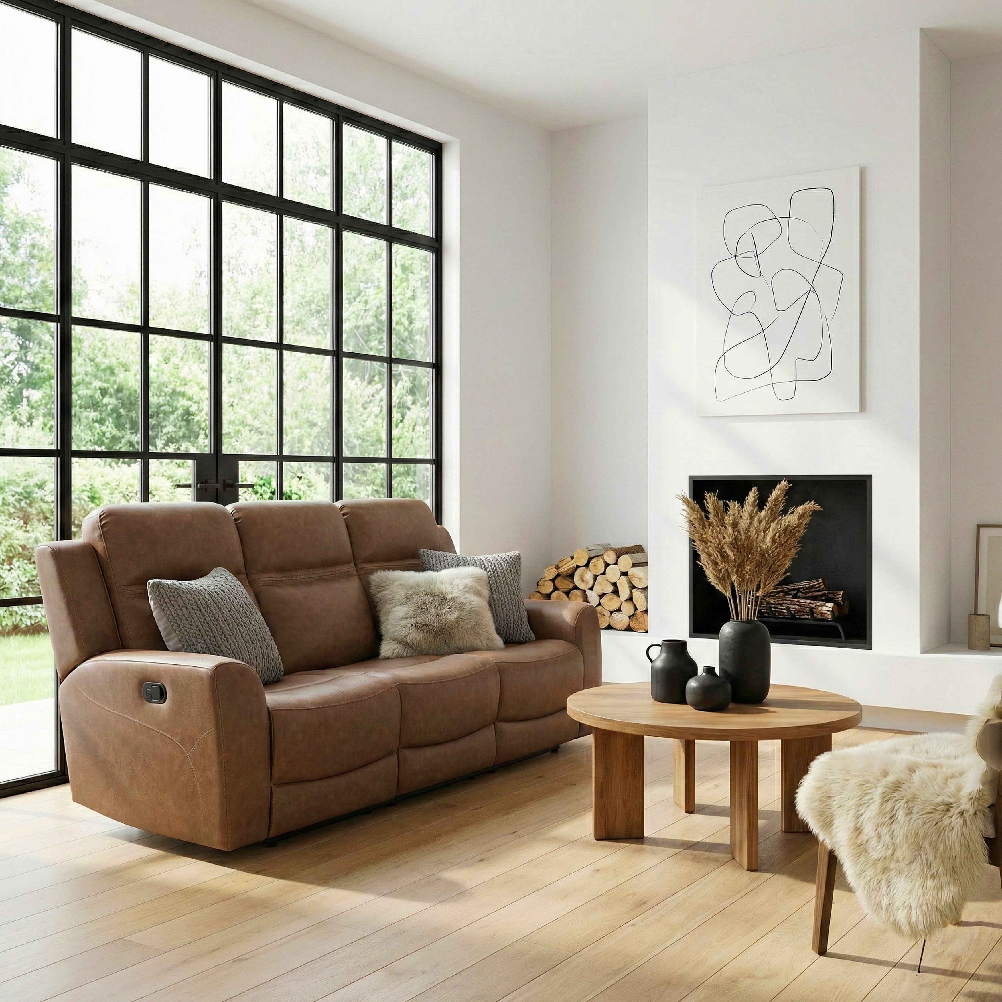 Hearth Brown Double Reclining Sofa - Image 17