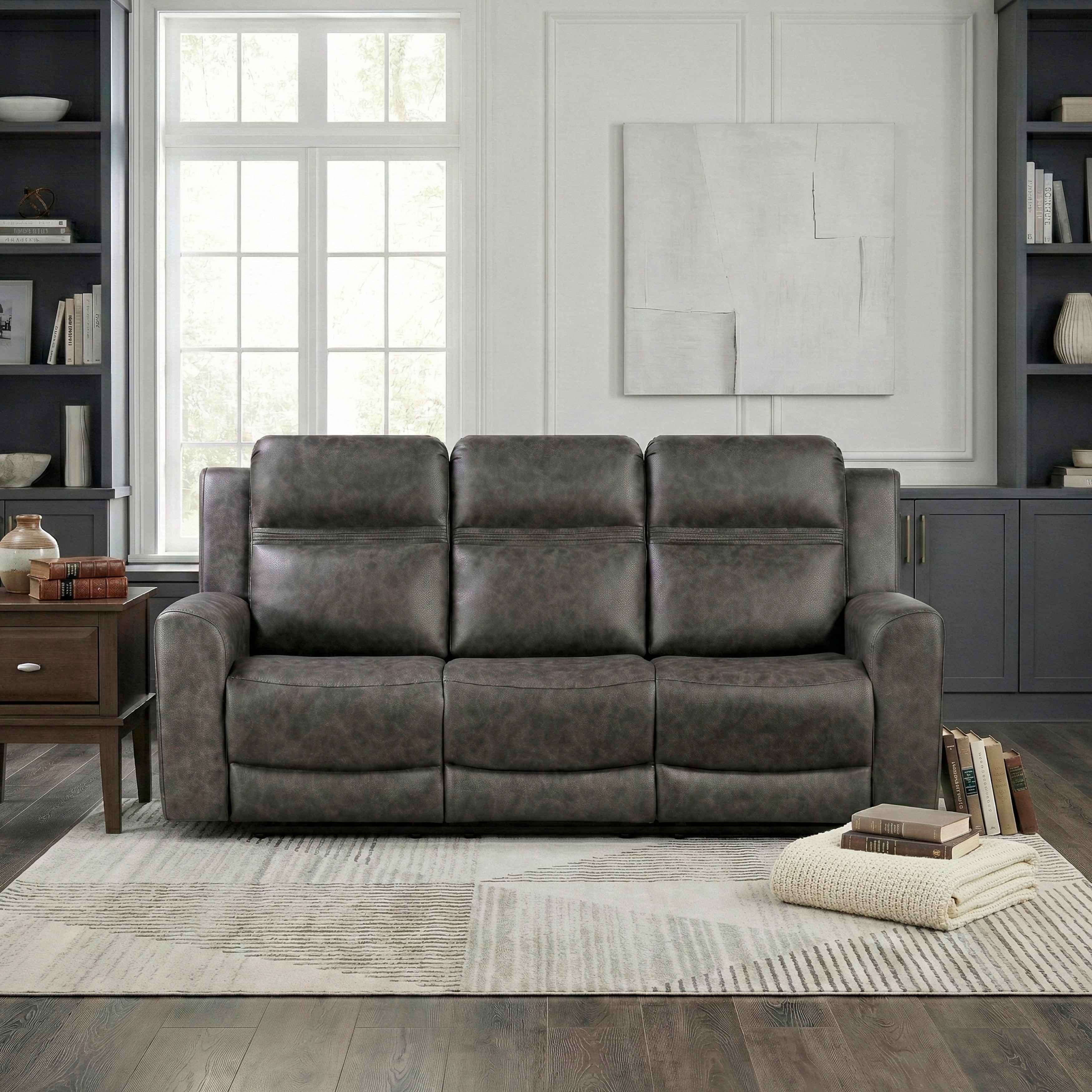 Hearth Charcoal Double Reclining Sofa - Image 10